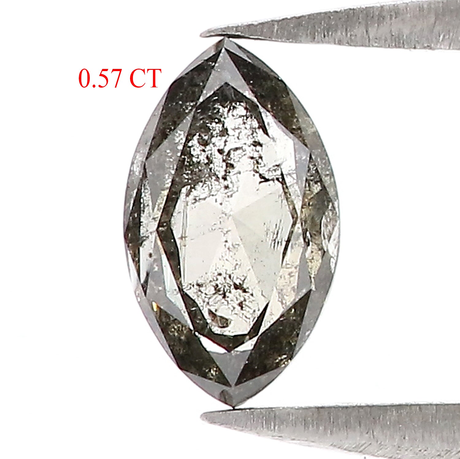 0.57 CT Natural Loose Marquise Shape Diamond Salt And Pepper Marquise Cut Diamond 7.05 MM Black Grey Color Marquise Rose Cut Diamond LQ3178