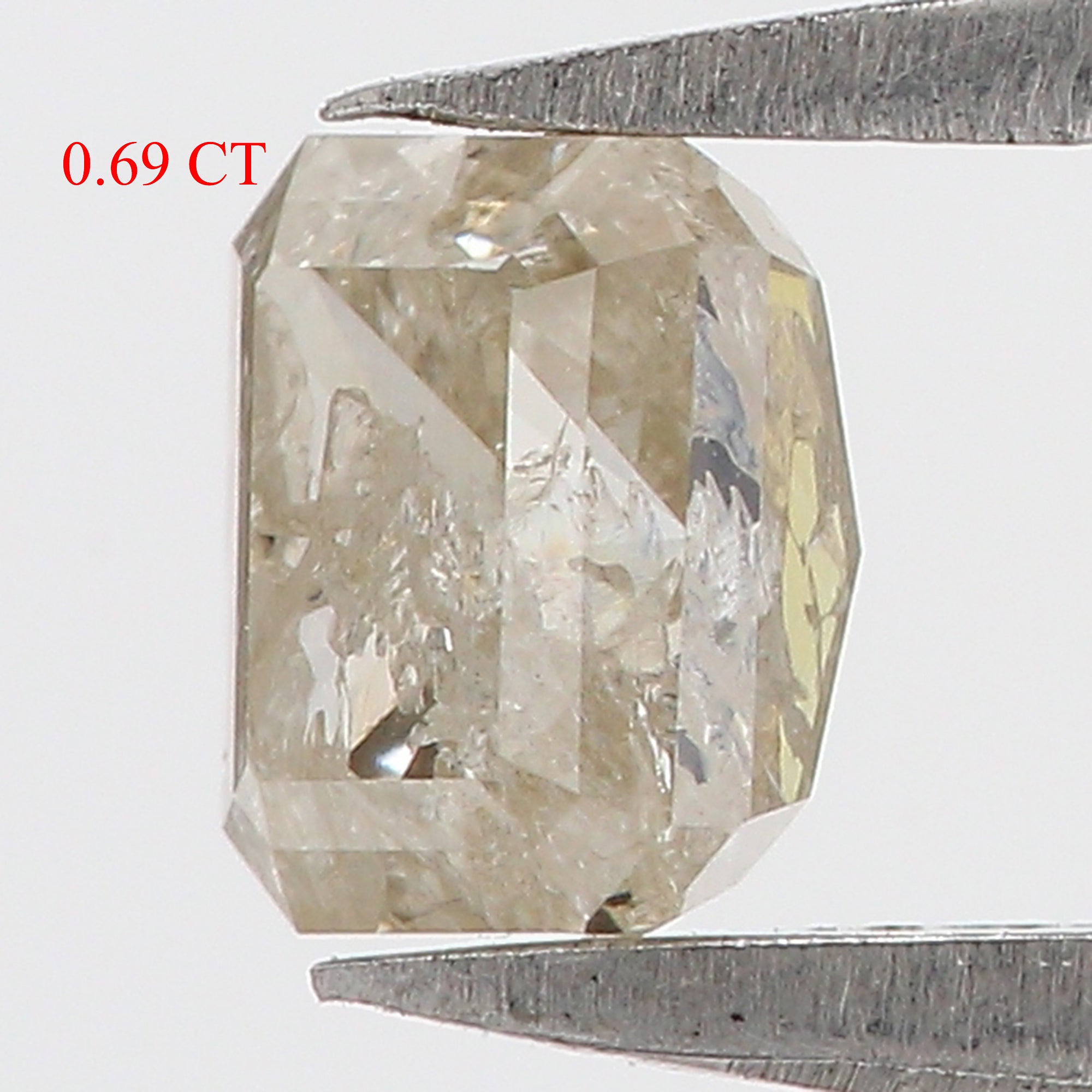 0.69 CT Natural Loose Emerald Shape Diamond Grey Color Emerald Diamond 4.90 MM Natural Yellow Color Emerald Brilliant Cut Diamond QLB5966