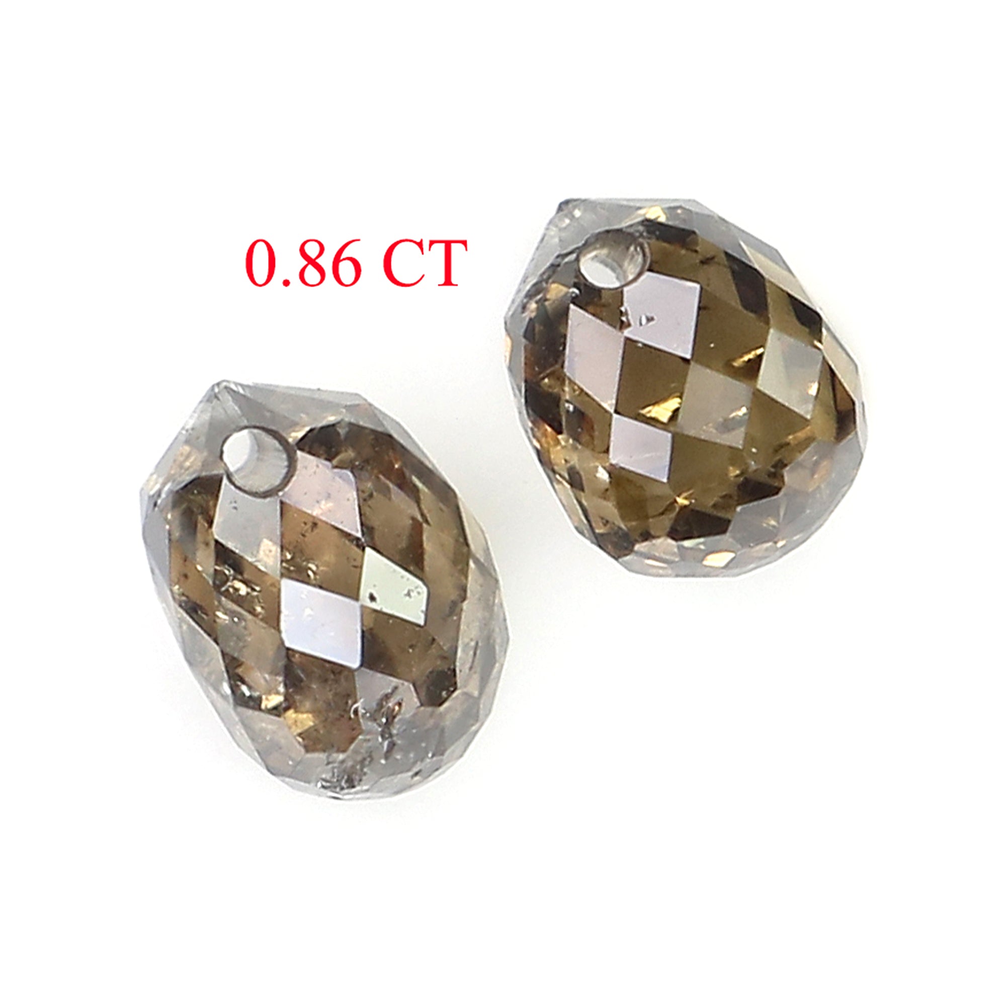 0.86 Ct Natural Loose Briolette Shape Diamond Brown Color Drop Diamond 4.30 MM Natural Loose Brown Color Briolette Rose Cut Diamond LQ9911