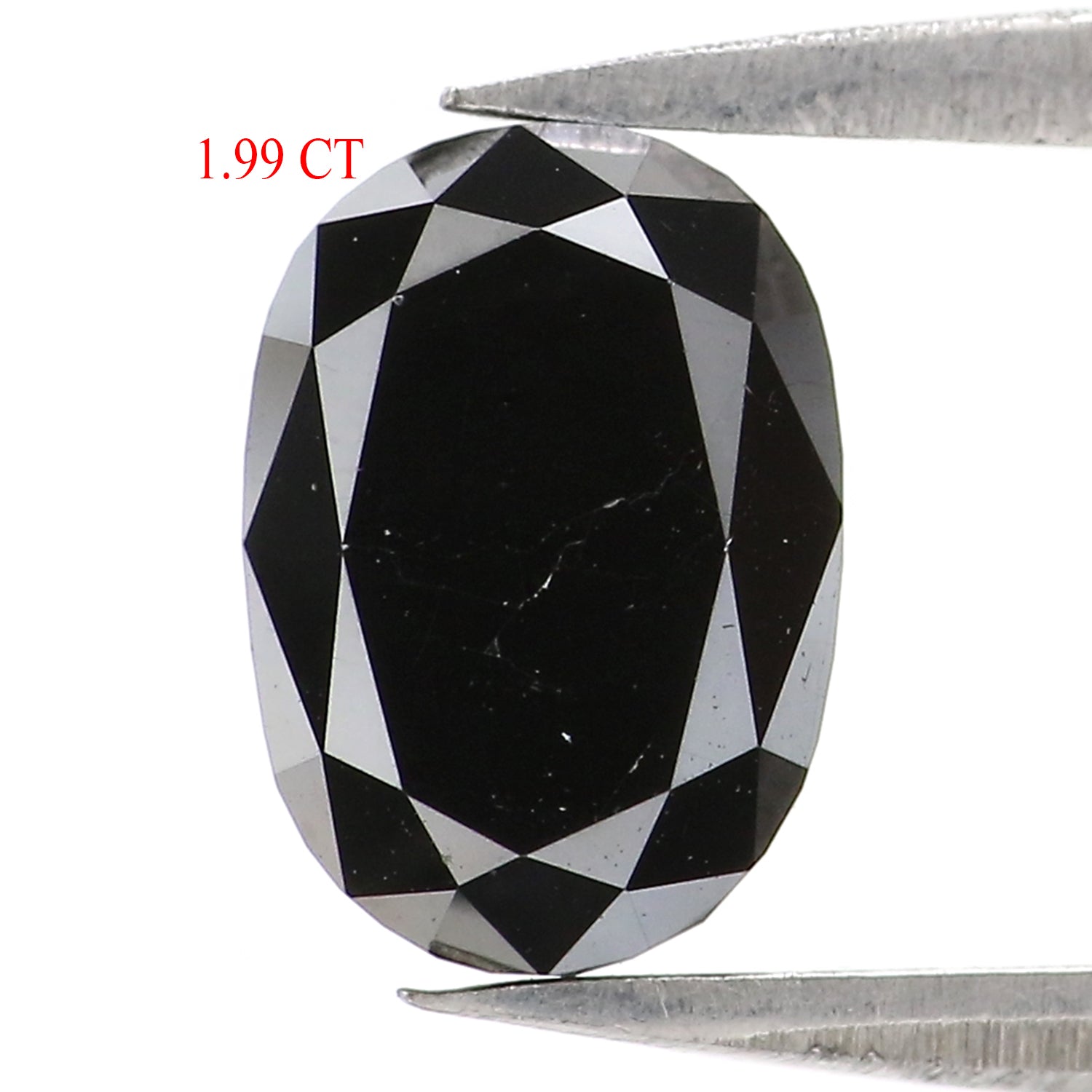 1.99 CT Natural Loose Oval Shape Diamond Black Oval Rose Cut Diamond 8.05 MM Natural Loose Black Color Oval Shape Rose Cut Diamond LC03