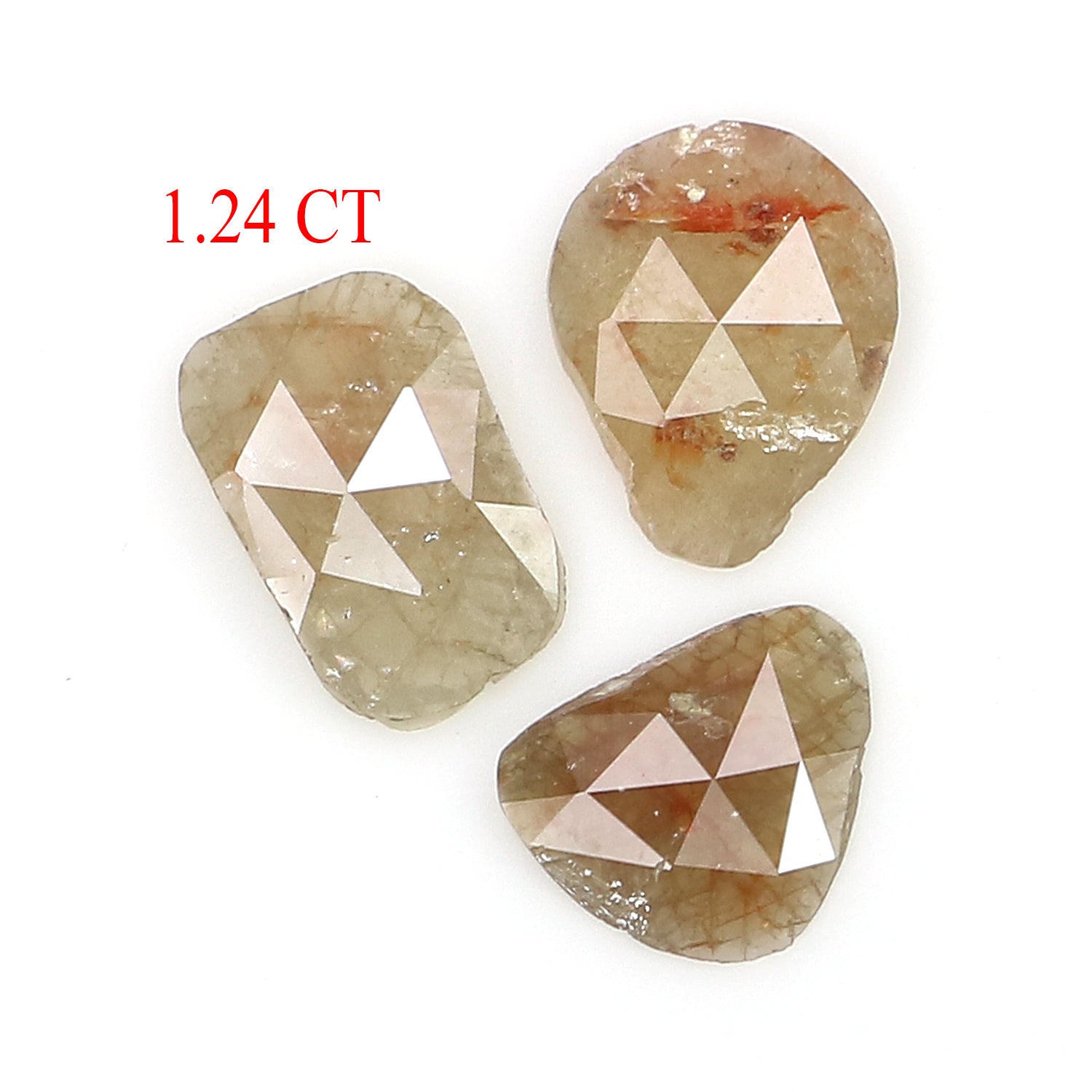 1.24 Ct Natural Loose Slice Shape Diamond Brown Color Uncut Diamond 7.20 MM Natural Diamond Grey Color Irregular Slice Cut Diamond LQ3064