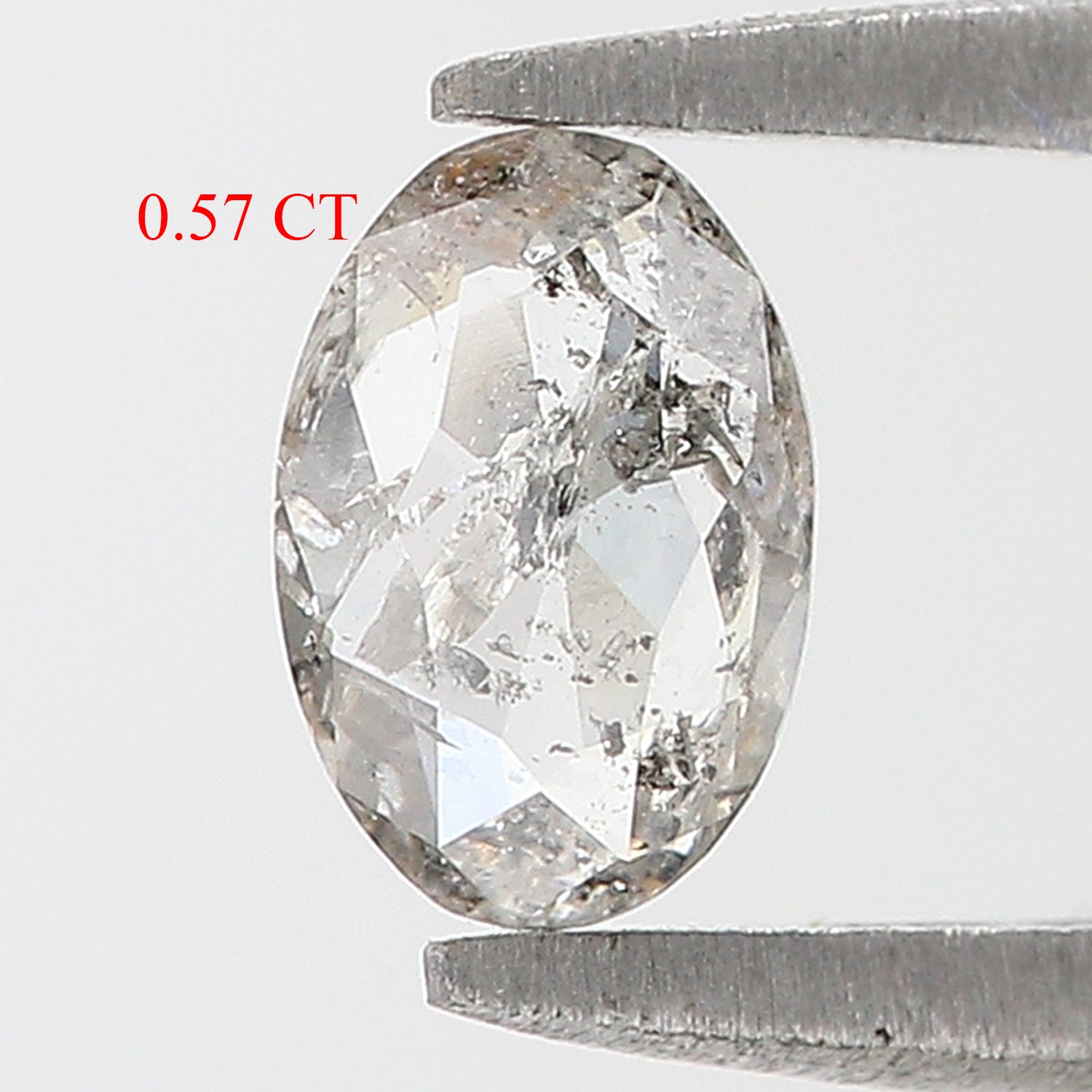 0.57 Ct Natural Loose Oval Shape Diamond Black Grey Color Oval Cut Diamond 6.45 MM Natural Loose Salt And Pepper Oval Shape Diamond QL9614