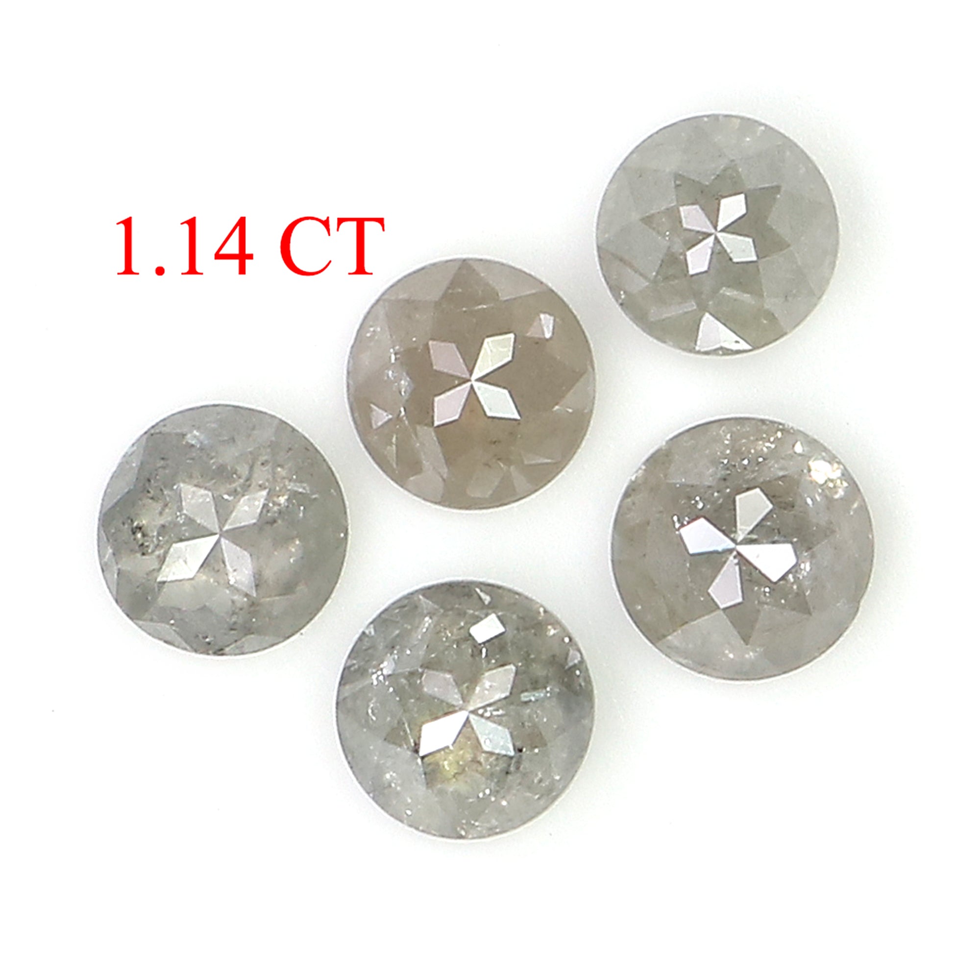 1.14 Ct Natural Loose Round Rose Cut Diamond Salt And Pepper Round Shape Diamond 3.45 MM Natural Grey Color Round Rose Cut Diamond LQ6088