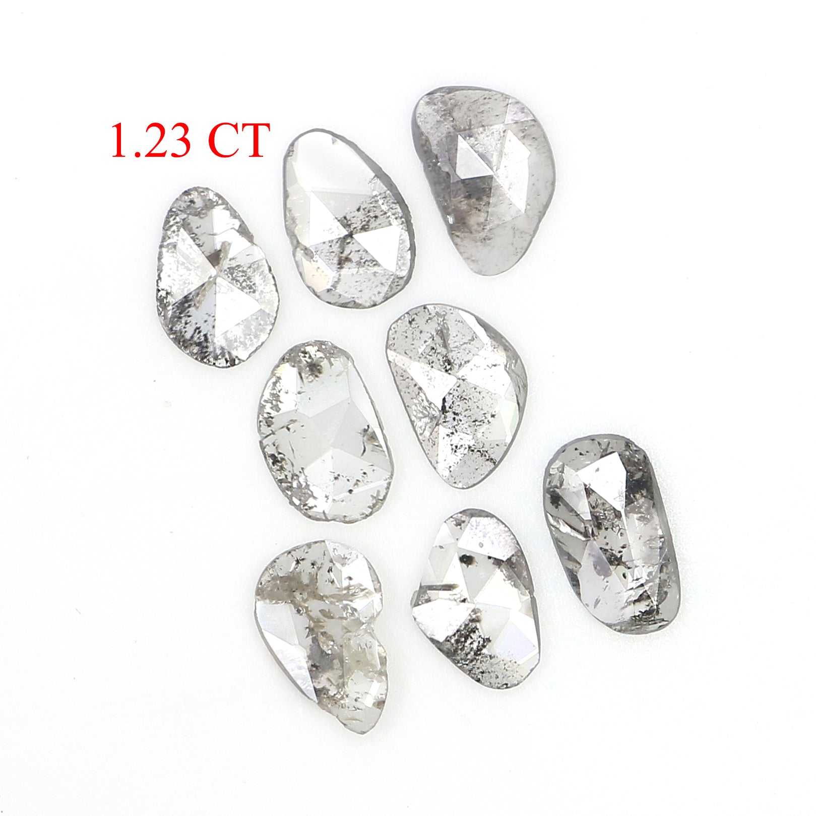 1.23 Ct Natural Loose Slice Cut Diamond Salt And Pepper Uncut Diamond 6.00 MM Natural Diamond Black Grey Color Irregular Cut Diamond LQ3071