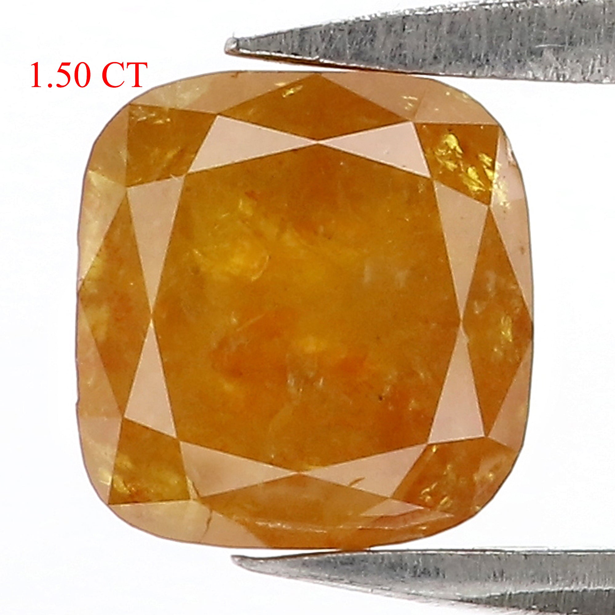 1.50 CT Natural Loose Cushion Shape Diamond Yellow Color Cushion Cut Diamond 6.15 MM Natural Brown Color Cushion Rose Cut Diamond QL9258