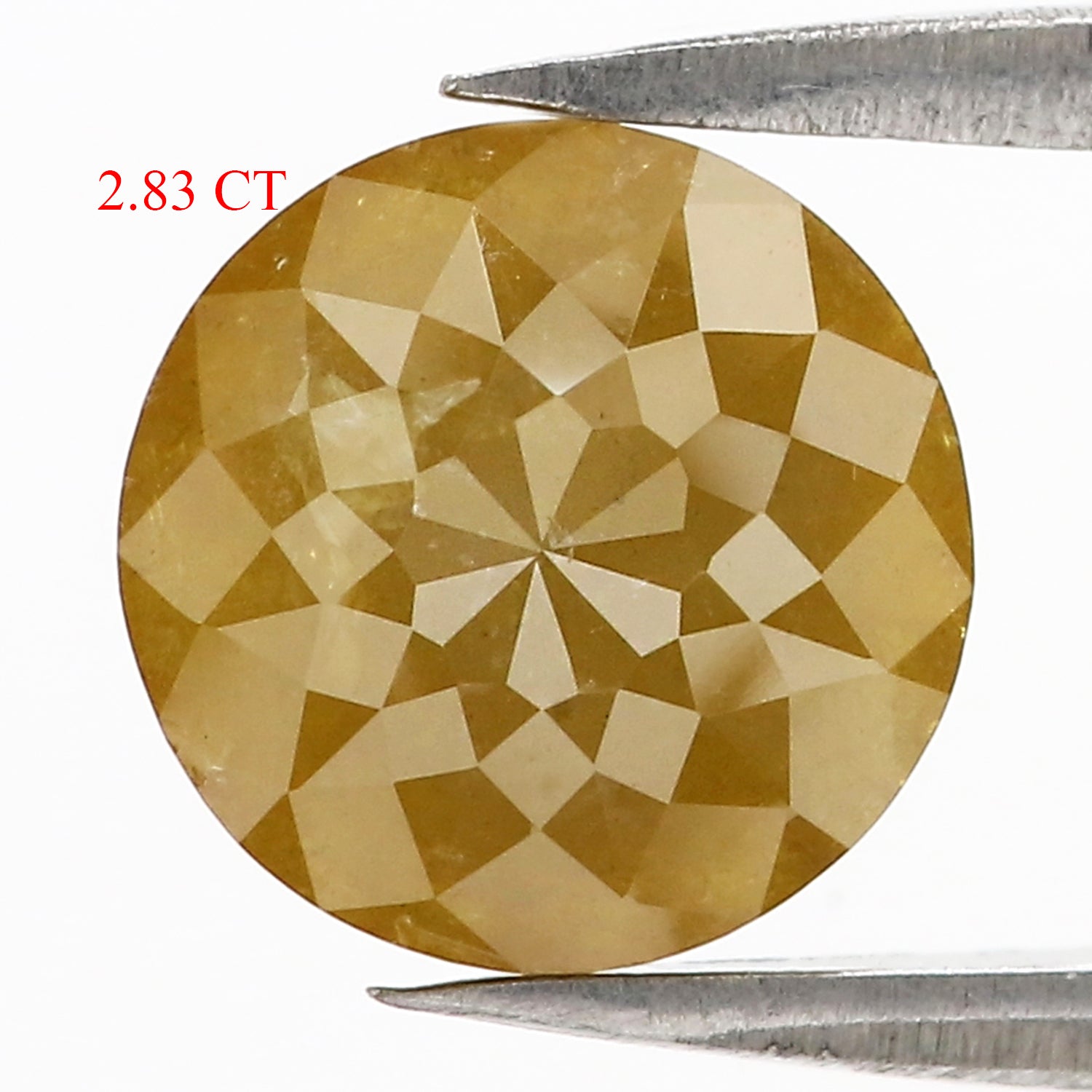 2.83 CT Natural Loose Round Rose Cut Diamond Yellow Color Round Shape Diamond 8.20 MM Natural Yellow Color Round Rose Cut Diamond LQ9949