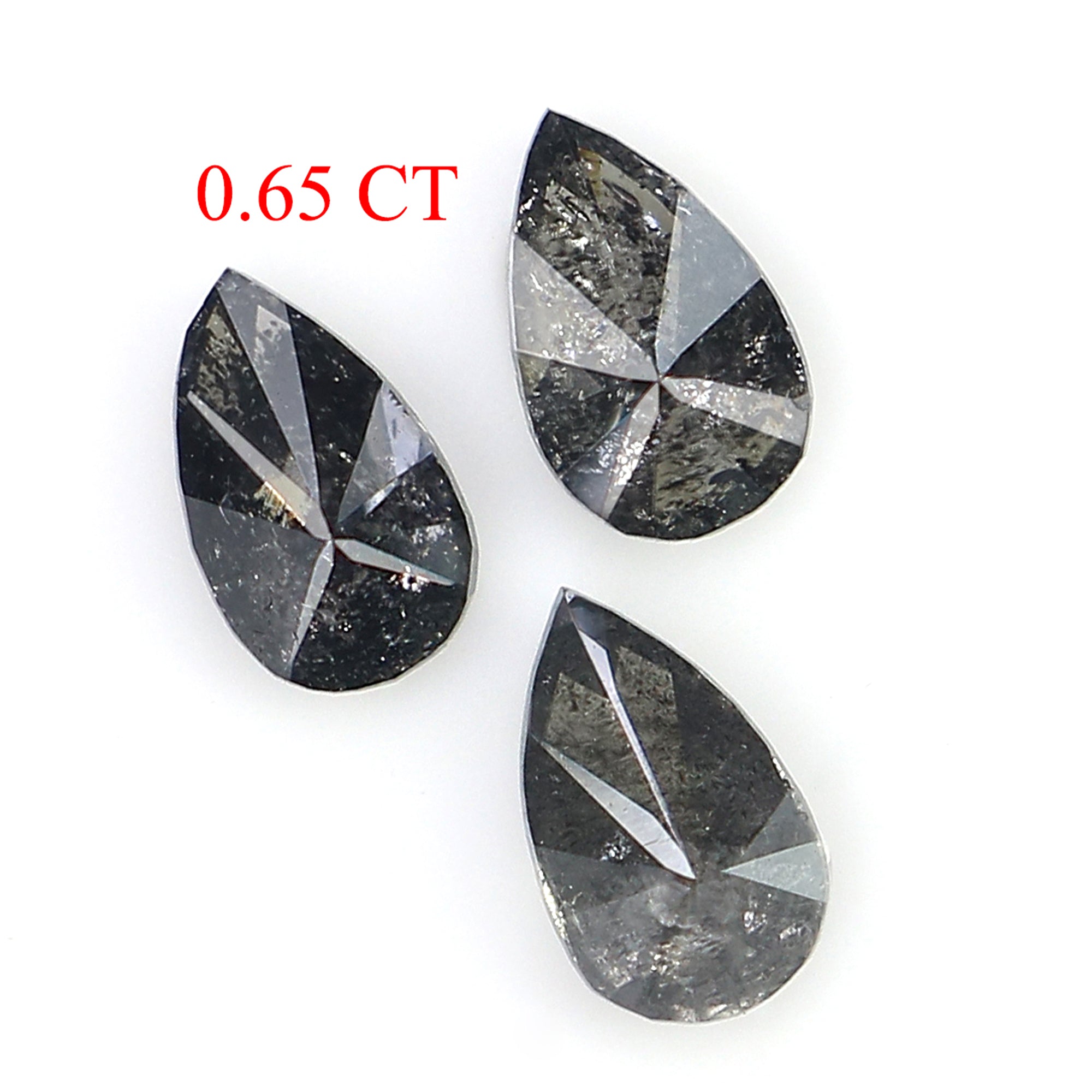 0.65 CT Natural Loose Pear Shape Diamond Salt And Pepper Pear Cut Diamond 4.90 MM Natural Black Grey Color Pear Brilliant Cut Diamond LQ1968