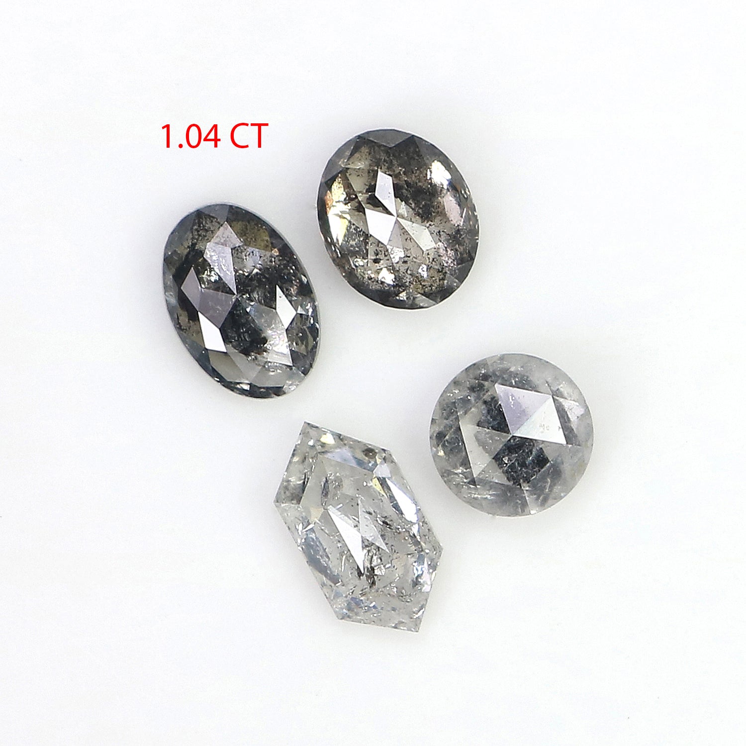 1.04 CT Natural Loose Mix Shape Diamond Salt And Pepper Mix Shape Diamond 5.60 MM Natural Black Gray Color Mix Shape Rose Cut Diamond LQ3264