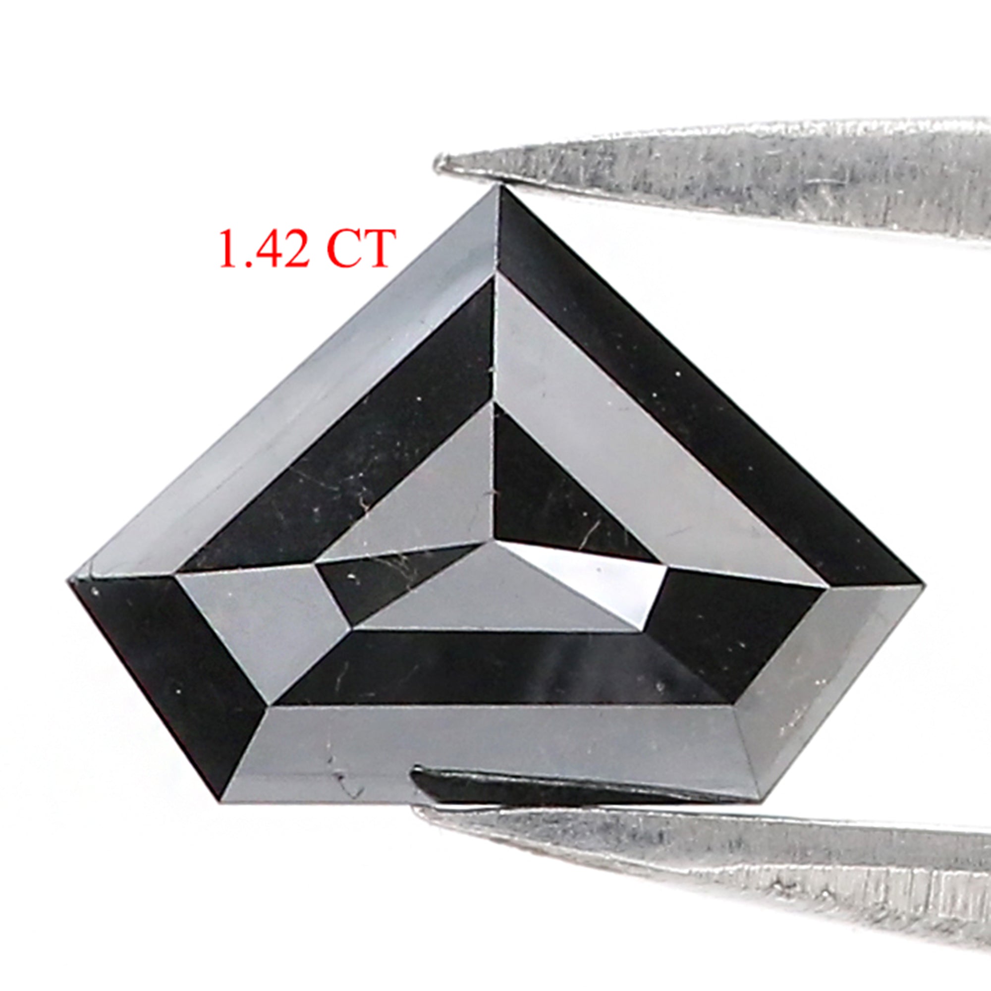 1.42 CT Natural Loose Shield Shape Diamond Black Color Shield Rose Cut Diamond 6.70 MM Natural Loose Shield Shape Black Color Diamond QL9803