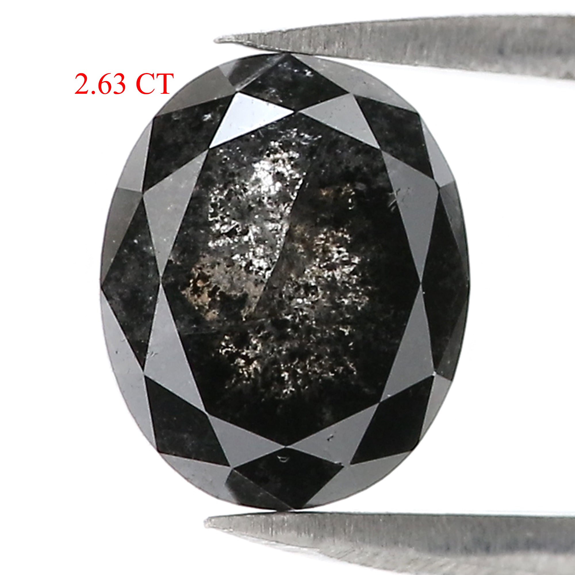 2.63 Ct Natural Loose Oval Shape Diamond Salt And Pepper Oval Cut Diamond 9.15 MM Natural Loose Diamond Oval Shape Rose Cut Diamond LC61