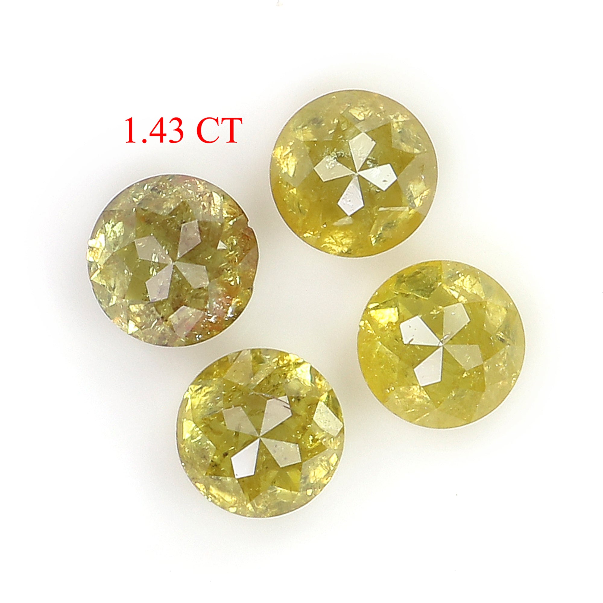 1.43 CT Natural Loose Round Rose Cut Diamond Yellow Color Round Shape Diamond 4.00 MM Natural Yellow Color Round Rose Cut Diamond LQ1050