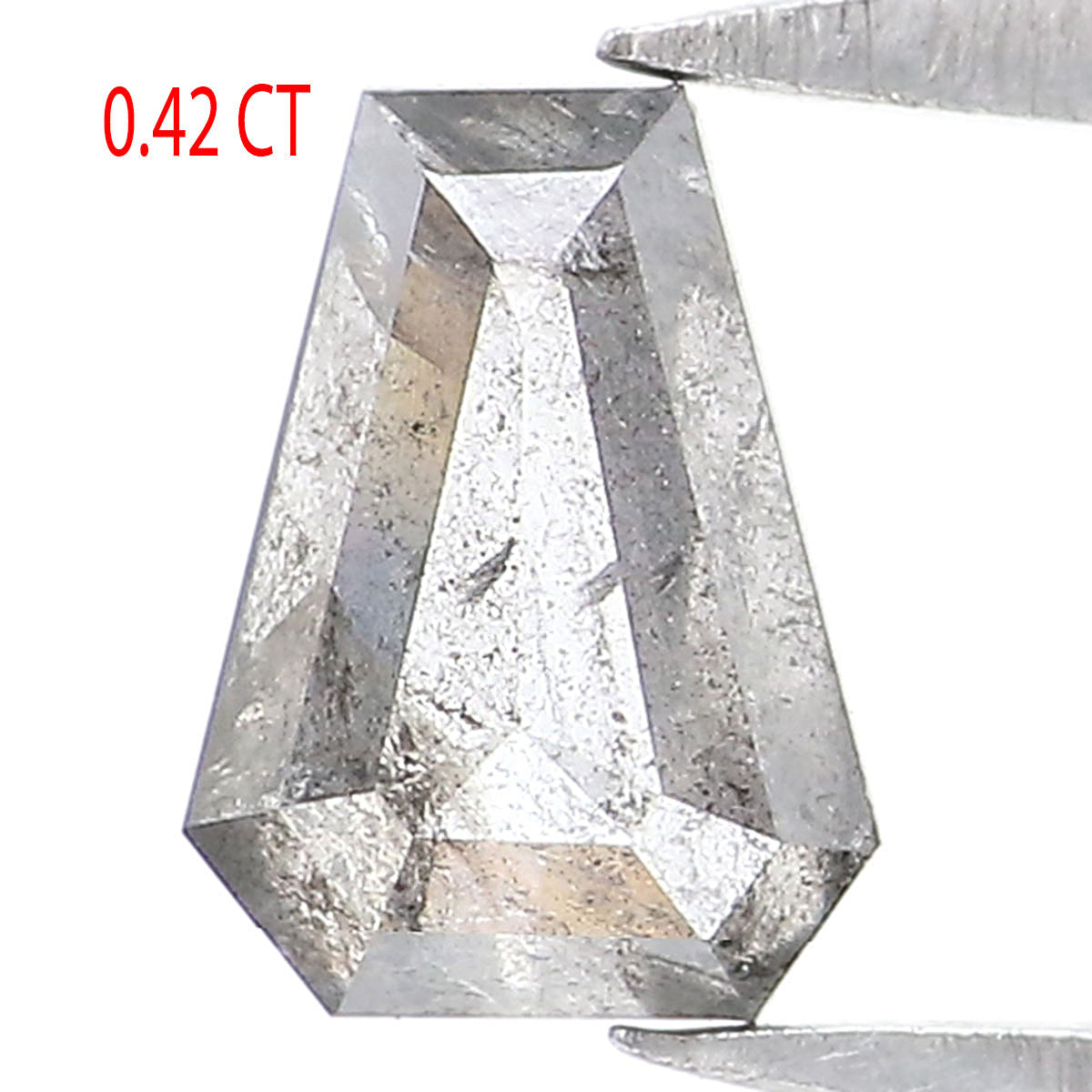 0.42 CT Natural Loose Coffin Shape Diamond Salt And Pepper Coffin Diamond 5.55 MM Natural Black Grey Color Coffin Rose Cut Diamond QL2159