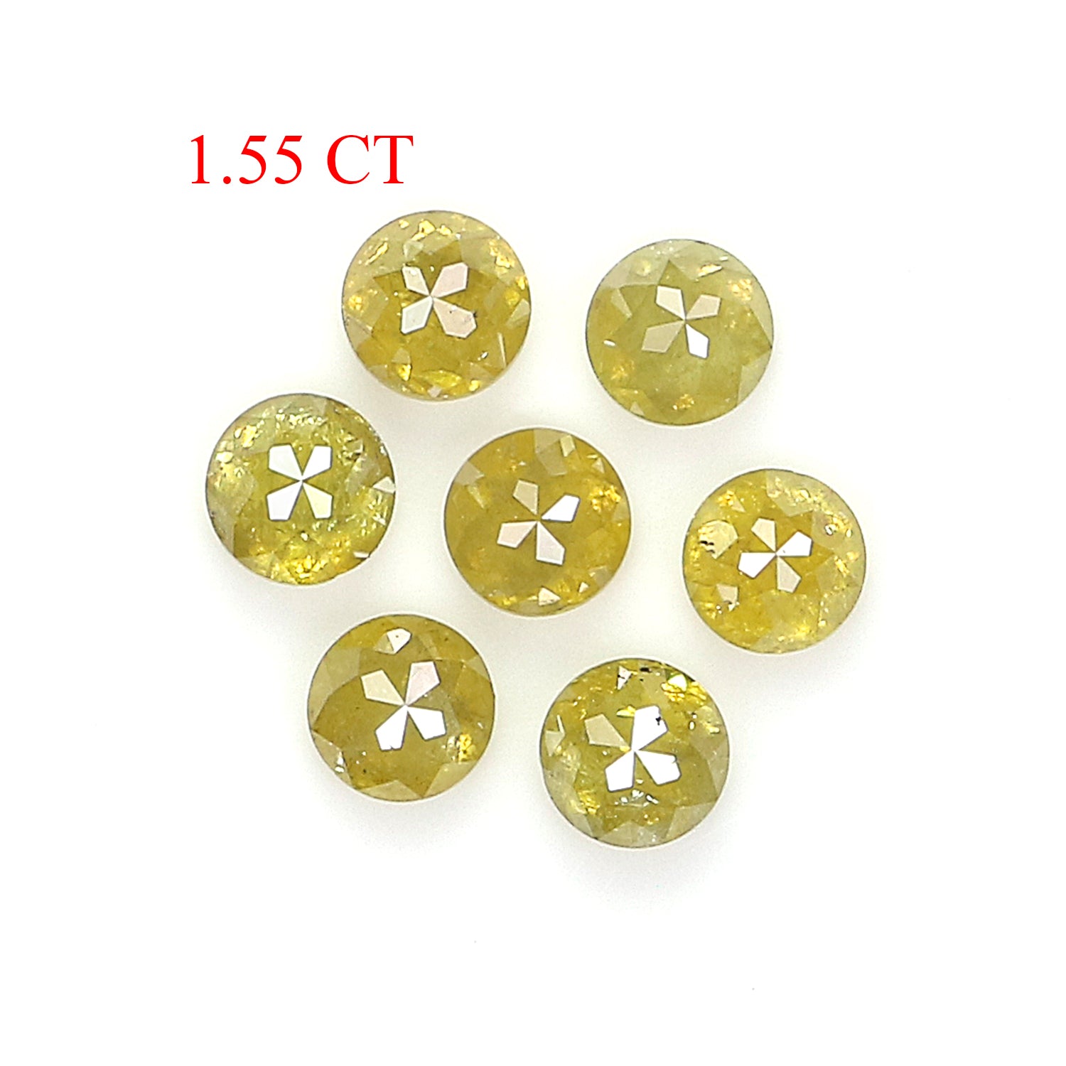 1.55 CT Natural Loose Round Rose Cut Diamond Yellow Color Round Shape Diamond 3.40 MM Natural Yellow Color Round Rose Cut Diamond LQ3275