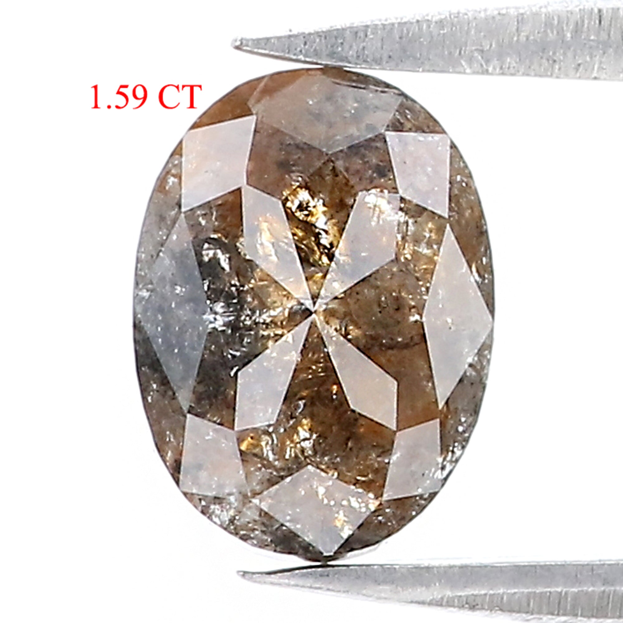 1.59 Ct Natural Loose Diamond, Oval Diamond, Black Diamond,Brown Diamond, Antique Diamond, Rustic Diamond, Real Diamond KDL325