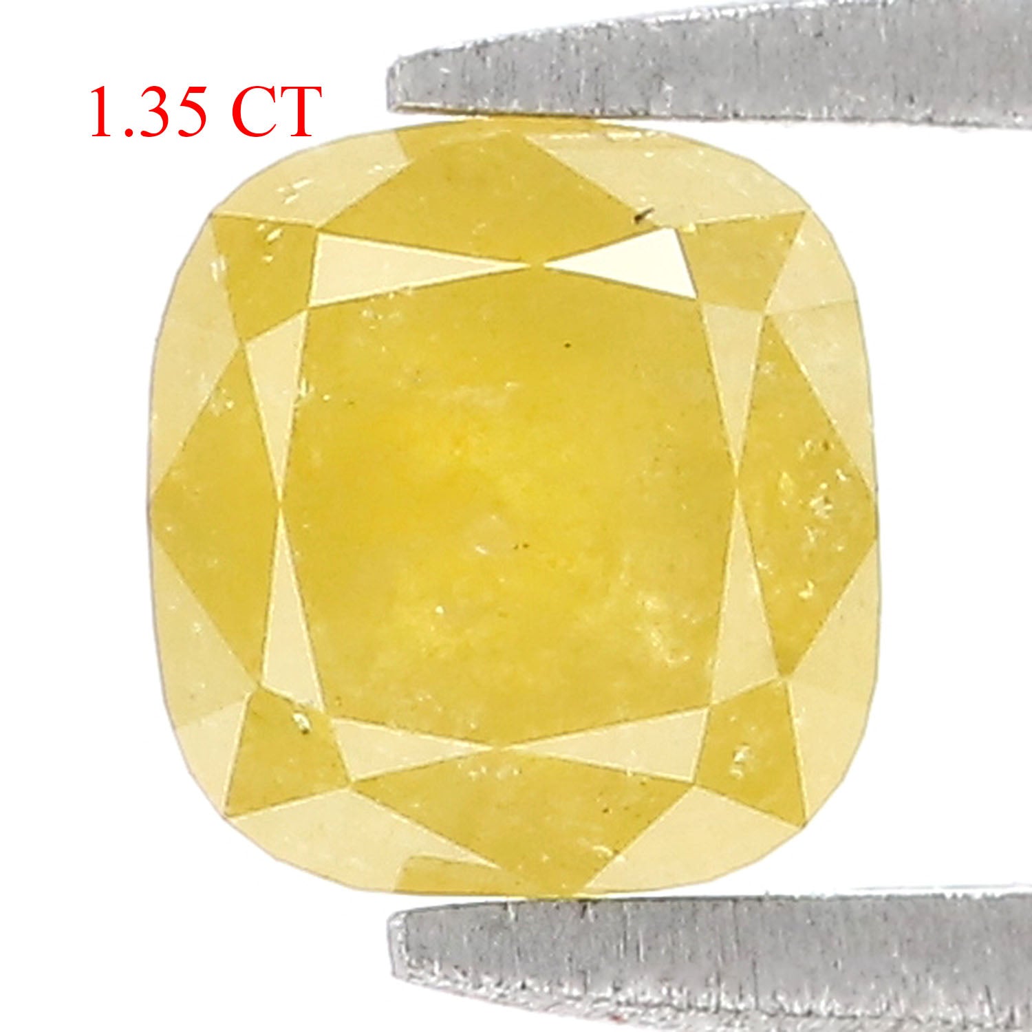 Natural Loose Cushion Yellow Color Diamond 1.35 CT 5.95 MM Cushion Shape Rose Cut Diamond L2146