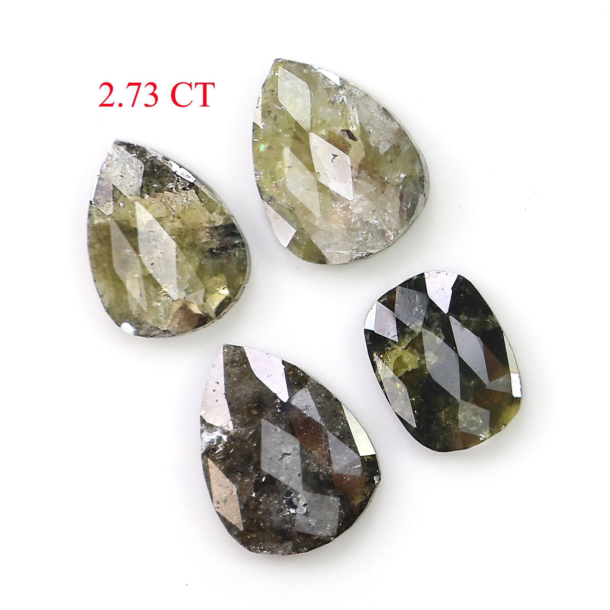 2.73 CT Natural Loose Mix Shape Diamond Brown Color Mix Shape Diamond 8.65 MM Natural Loose Yellow Color Mix Shape Rose Cut Diamond LQ3175