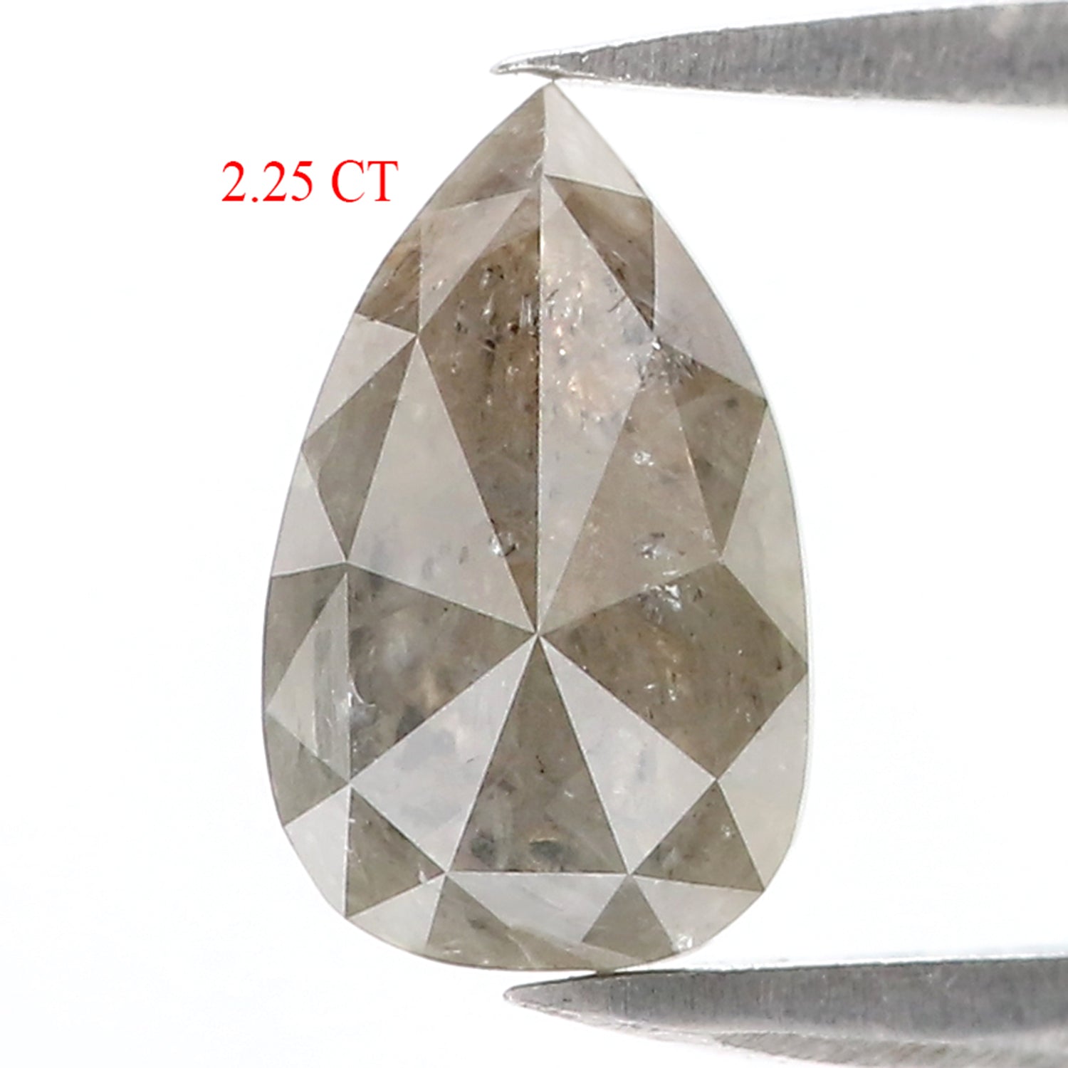 2.25 CT Natural Loose Pear Diamond Grey Color Pear Diamond 10.00 MM Natural Loose Diamond Pear Rose Cut Diamond Pear Shape Diamond QL1669