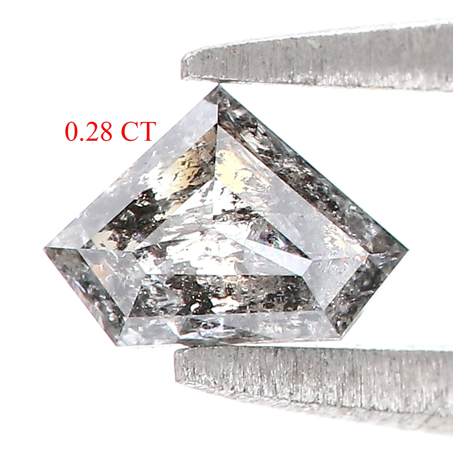 0.28 Ct Natural Loose Shield Shape Diamond Salt And Pepper Shield Cut Diamond 3.90 MM Natural Black Gray Color Shield Rose Cut Diamond QL440