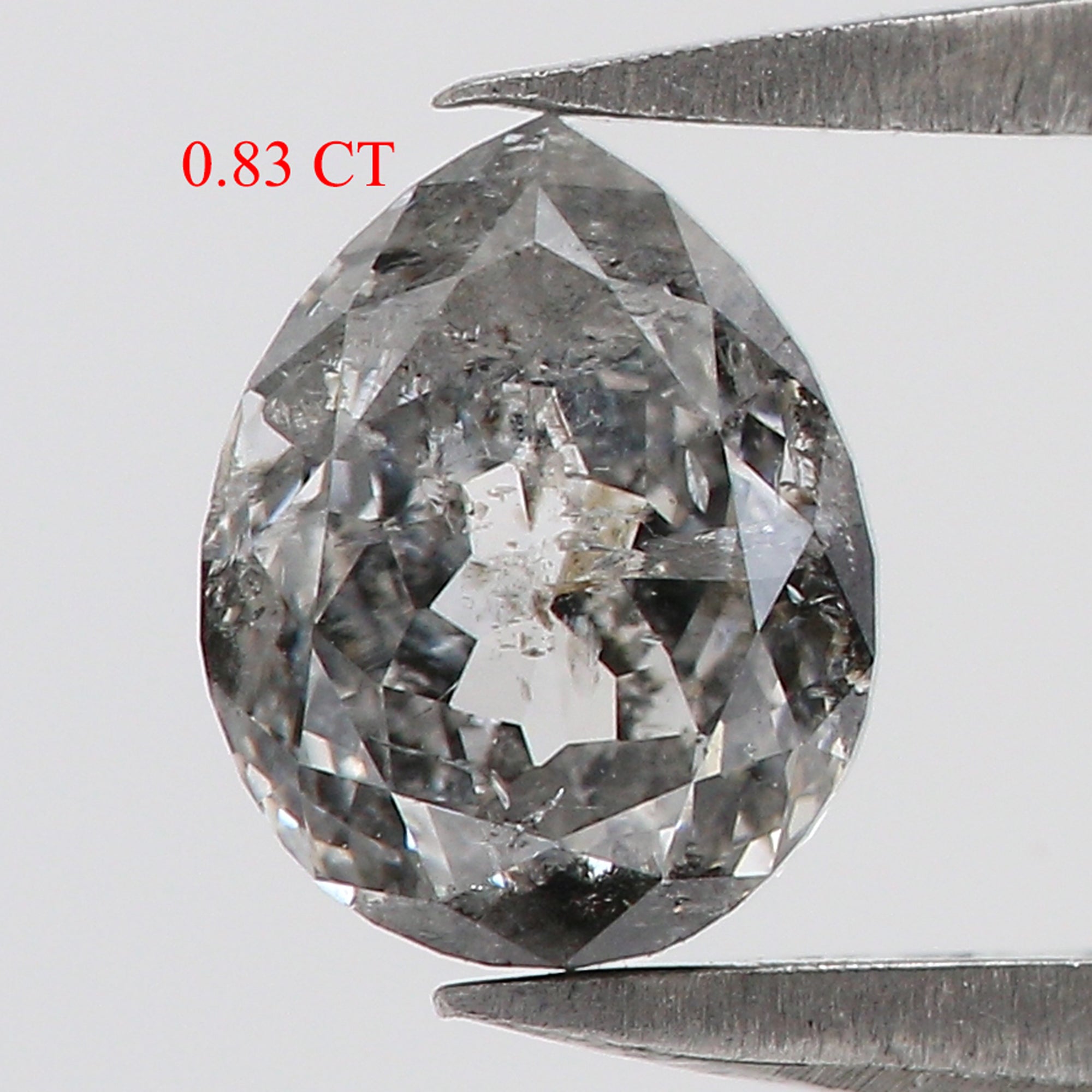 0.83 CT Natural Loose Pear Shape Diamond Salt And Pepper Pear Cut Diamond 6.30 MM Natural Black Grey Diamond Pear Rose Cut Diamond QL8506