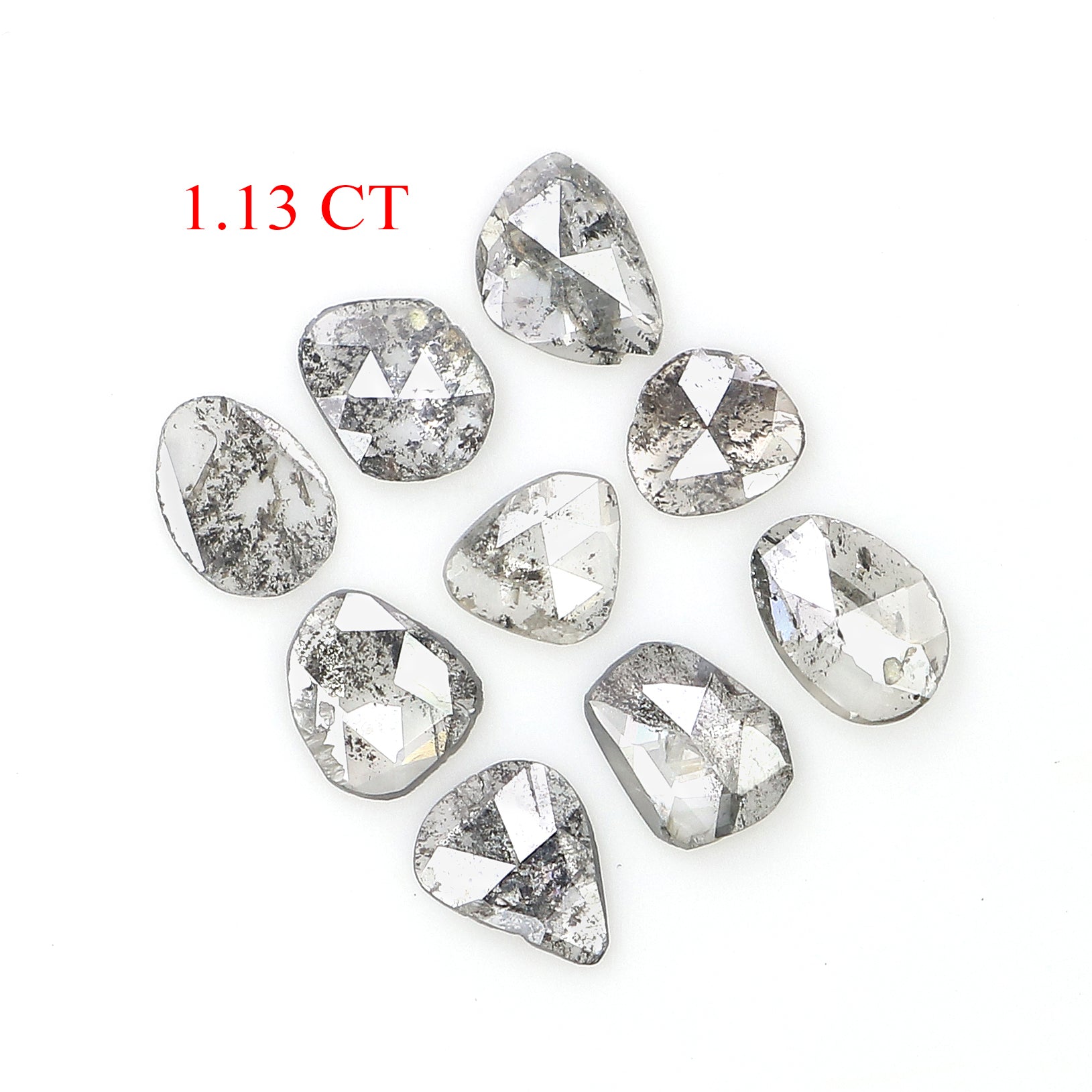 1.13 Ct Natural Loose Slice Cut Diamond Salt And Pepper Uncut Diamond 5.05 MM Natural Diamond Black Grey Color Irregular Cut Diamond LQ3072