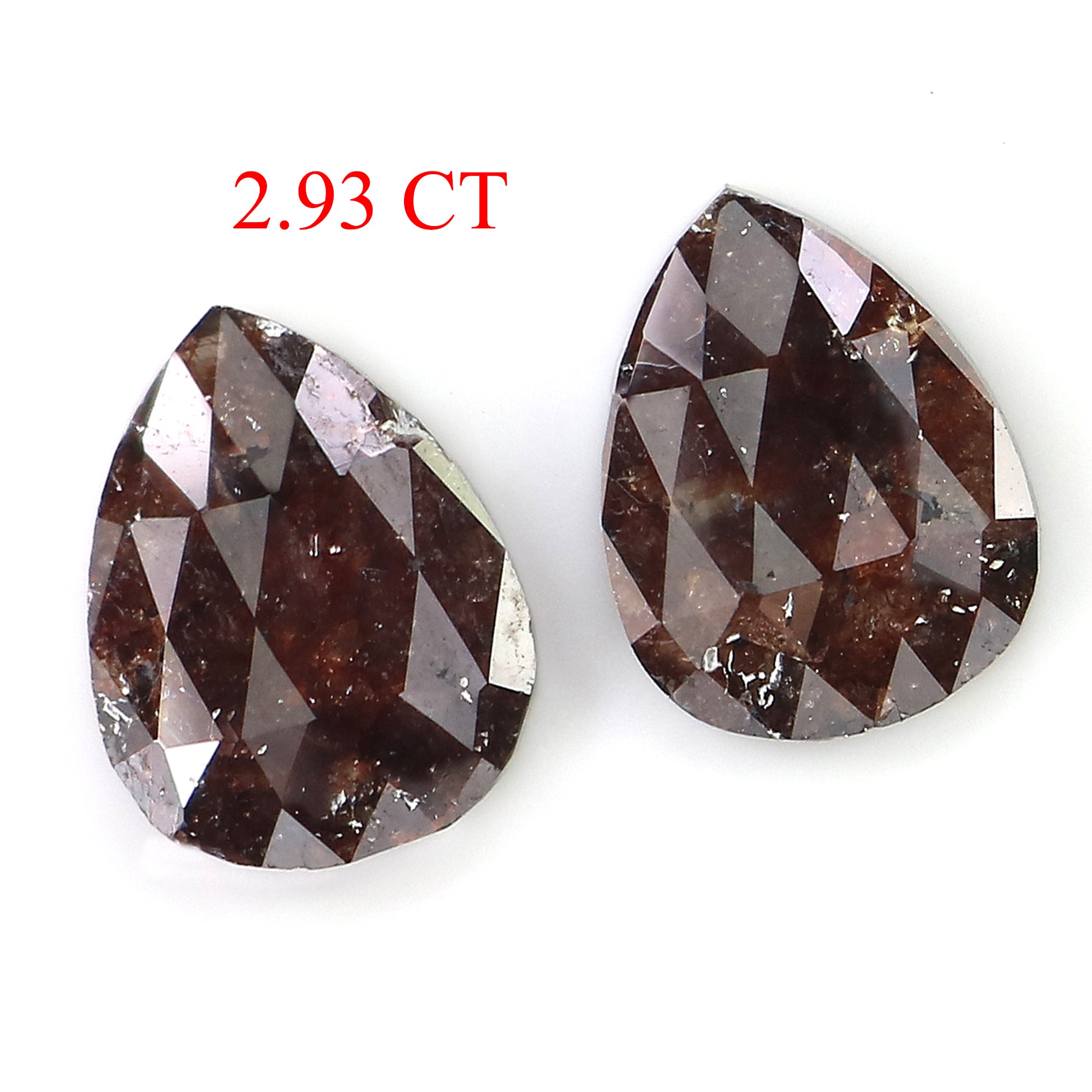 2.93 CT Natural Loose Pear Shape Pair Diamond Brown Color Diamond 9.45 MM Natural Loose Diamond Pear Cut Diamond Pear Pair Diamond LQ3160