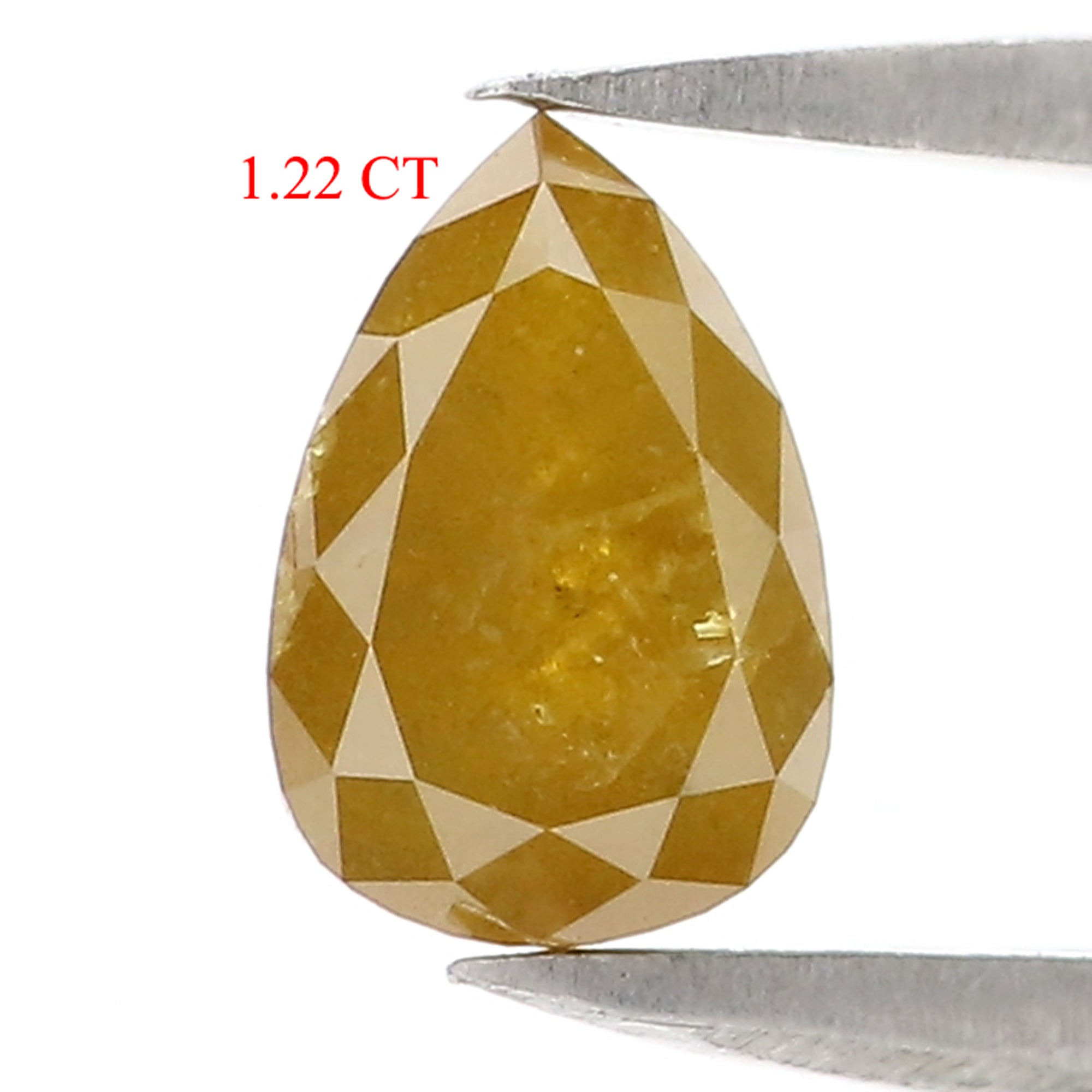 1.22 CT Natural Loose Pear Shape Diamond Yellow Color Pear Shape Diamond 7.85 MM Natural Loose Yellow Diamond Pear Rose Cut Diamond QL1620