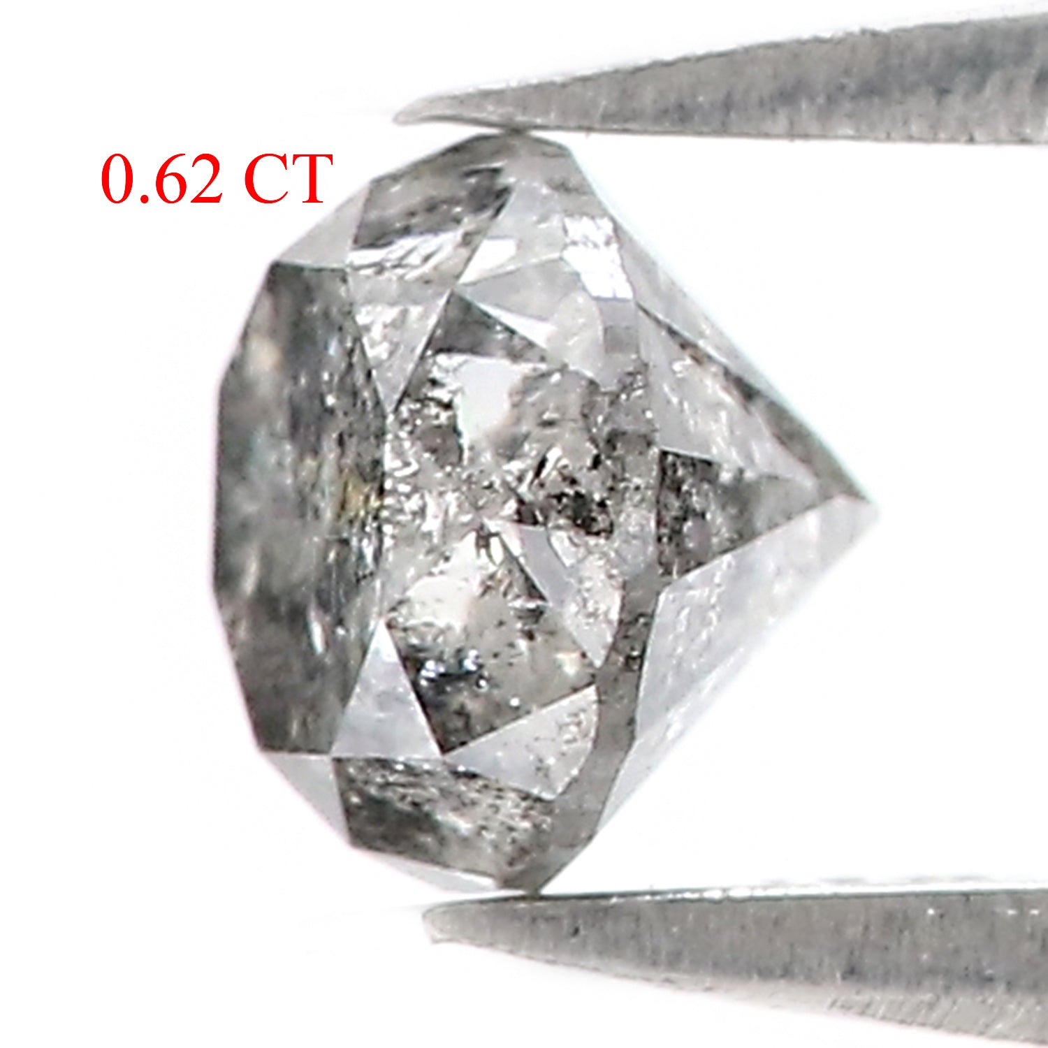 0.62 CT Natural Loose Round Shape Diamond Black Grey Color Round Shape Diamond 4.80 MM Salt And Pepper Round Brilliant Cut Diamond QL8460