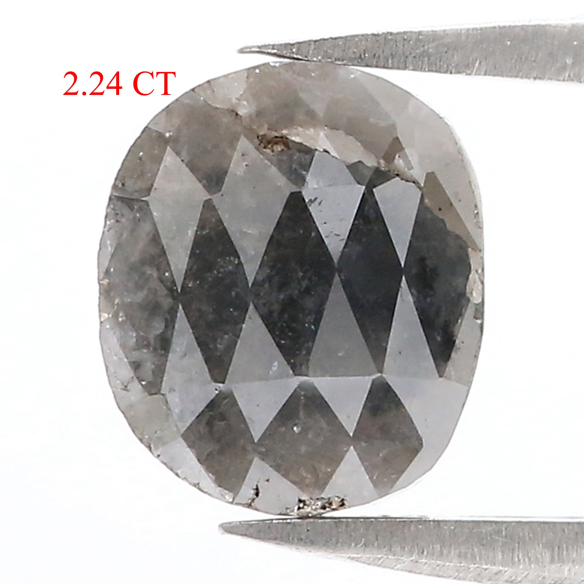 2.24 CT Natural Loose Oval Shape Diamond Salt And Pepper Oval Cut Diamond 8.85 MM Natural Loose Black Grey Color Oval Rose Cut Diamond LQ3145