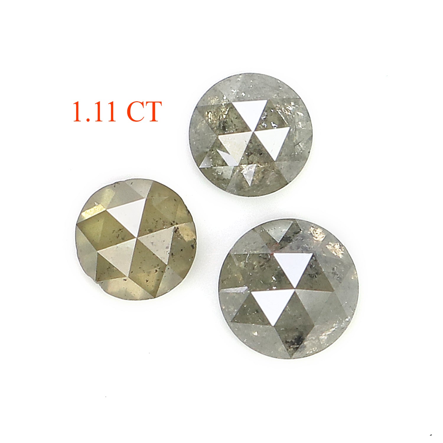 1.11 Ct Natural Loose Round Cut Diamond Salt And Pepper Round Shape Diamond 4.00 MM Natural Black Grey Color Round Rose Cut Diamond LQ1135