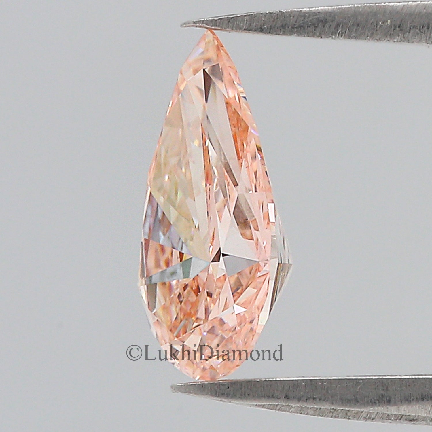 1.57 CT IGI Certified Pear Brilliant Cut Diamond Fancy Vivid Pink Color VS1 Clarity Lab Grown Diamond Lab Created Pear CVD Diamond L3203