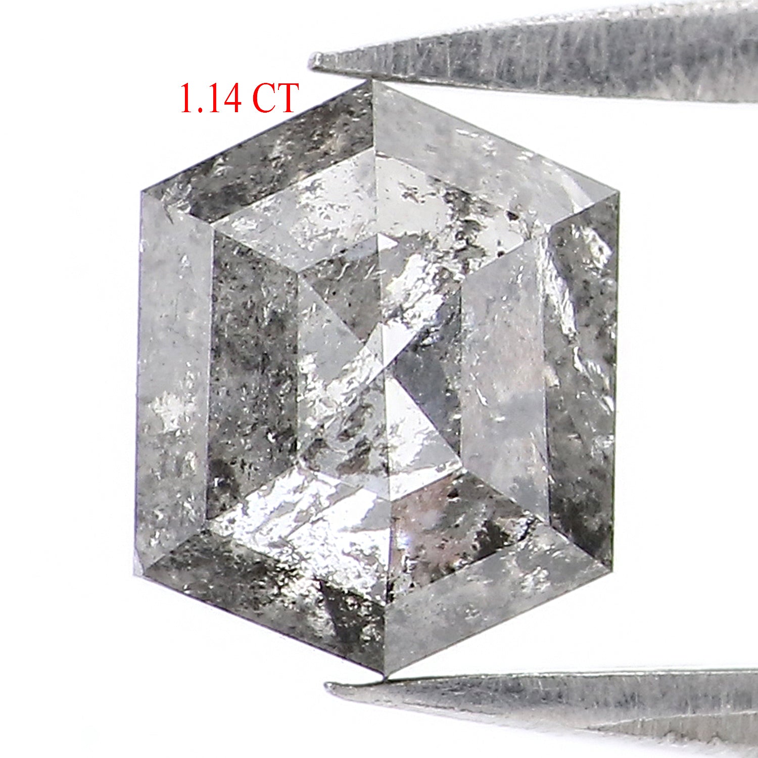 1.14 CT Natural Loose Hexagon Diamond Salt And Pepper Hexagon Diamond 6.75 MM Natural Loose Diamond Hexagon Cut Diamond Hexagon Shape LQ2984