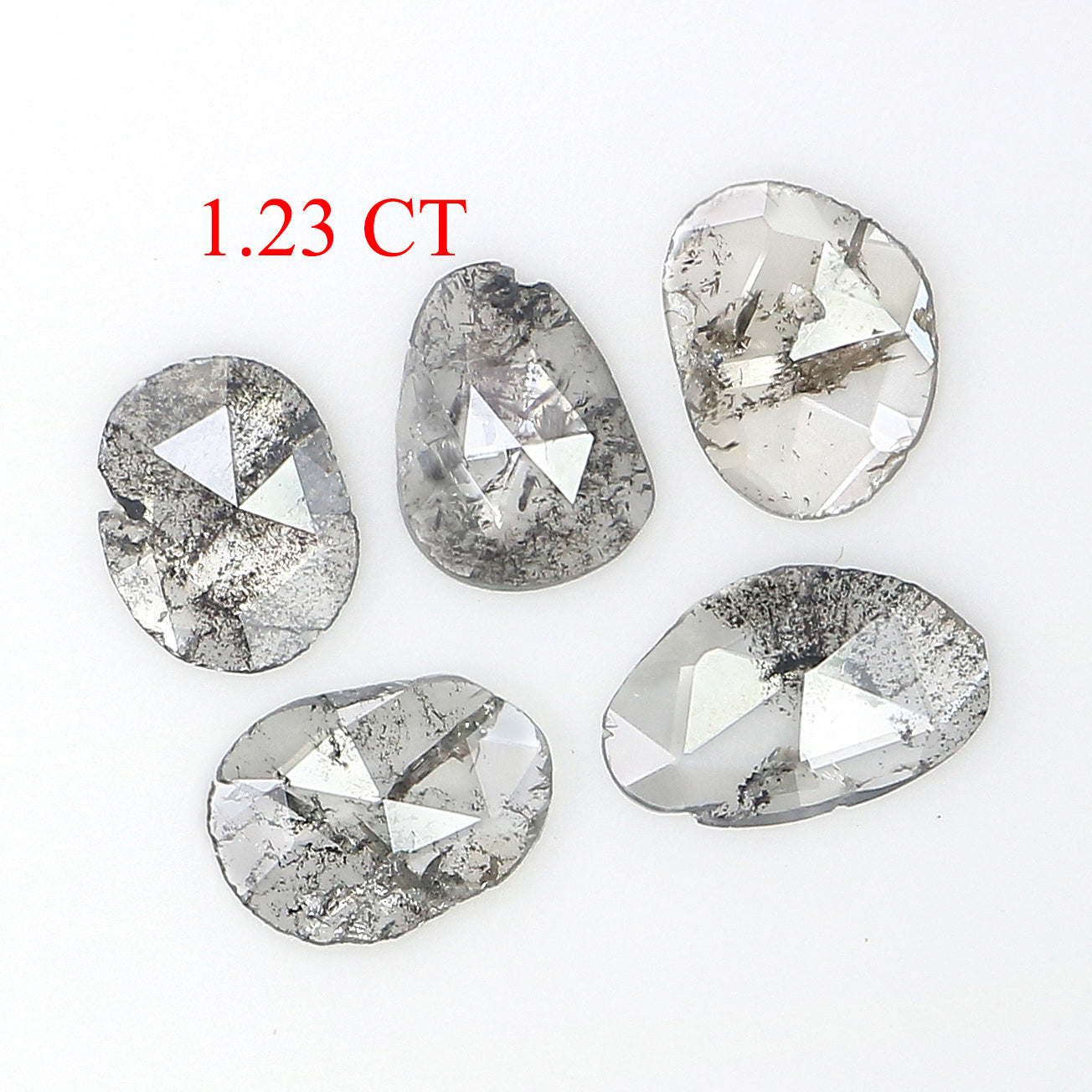 1.23 Ct Natural Loose Slice Cut Diamond Salt And Pepper Uncut Diamond 7.15 MM Natural Diamond Black Grey Color Irregular Cut Diamond LQ3085