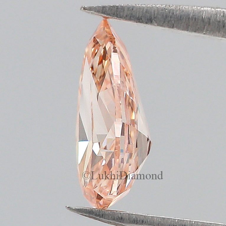 1.00 CT IGI Certified Pear Modified Brilliant Cut Diamond Fancy Vivid Pink Color VS2 Clarity Lab Grown CVD Diamond Lab Created Diamond L3205