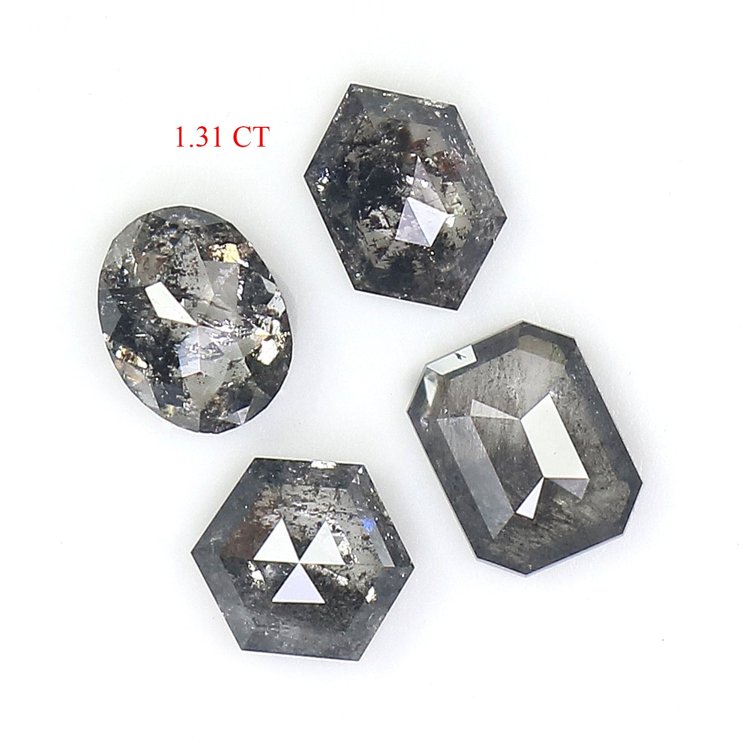 1.31 CT Natural Loose Mix Shape Diamond Black Grey Color Mix Shape Diamond 5.20 MM Natural Salt And Pepper Mix Shape Rose Cut Diamond LQ3263