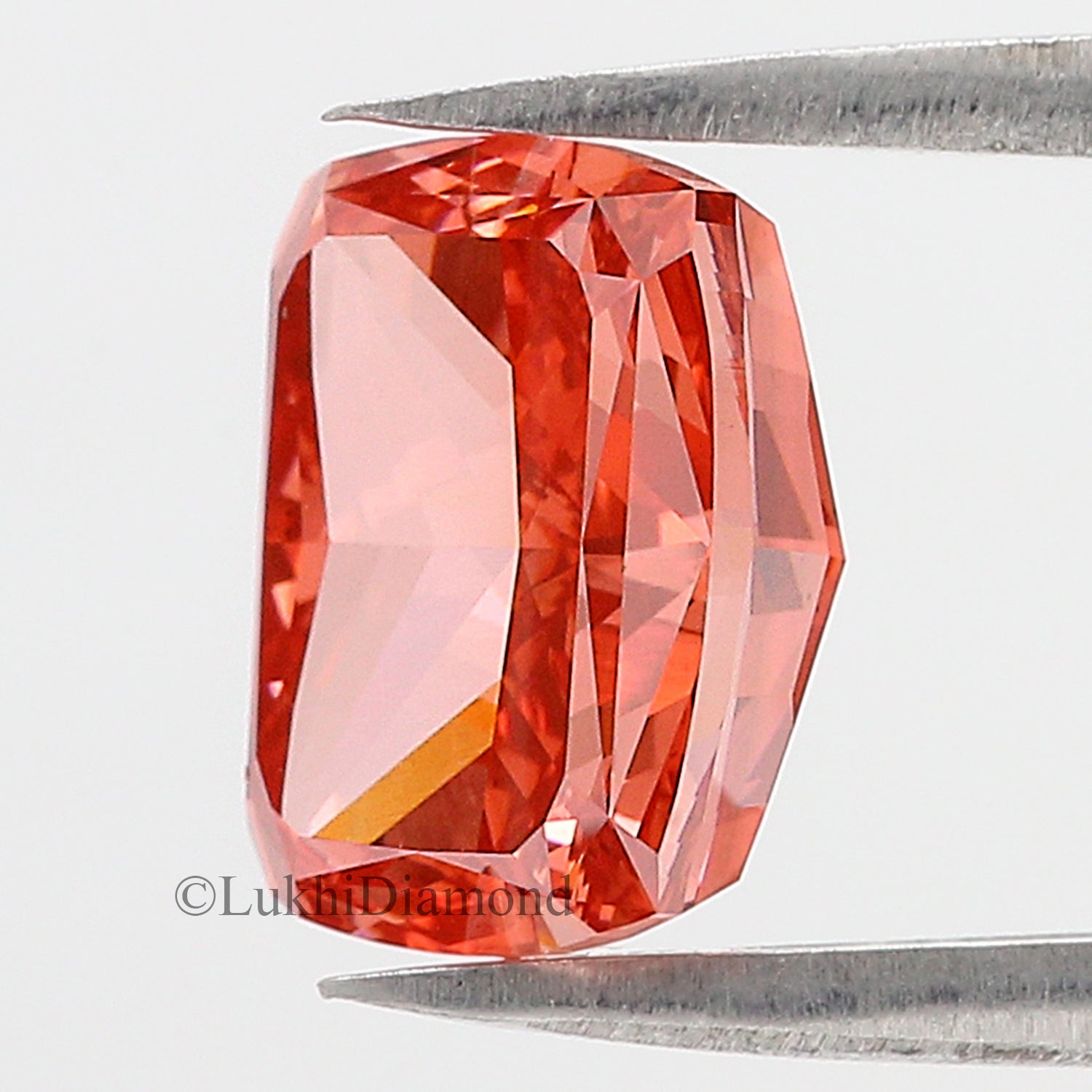 4.57 CT IGI Certified Cushion Modified Brilliant Cut Fancy Vivid Red Color VS1 Clarity Diamond Lab Grown CVD Lab Created Diamond L3197