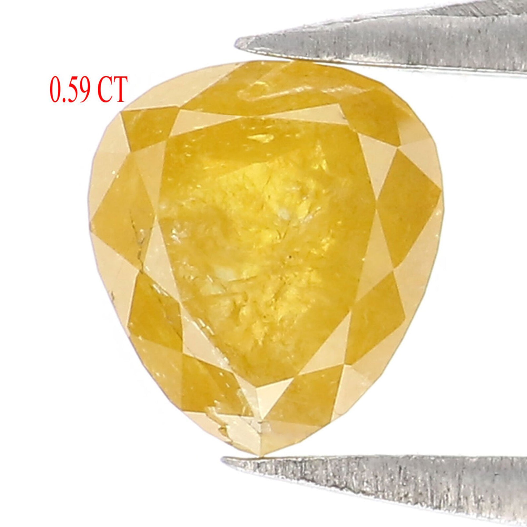 0.59 CT Natural Loose Heart Shape Diamond Yellow Color Heart Shape Diamond 5.45 MM Natural Loose Yellow Color Heart Rose Cut Diamond QK2510