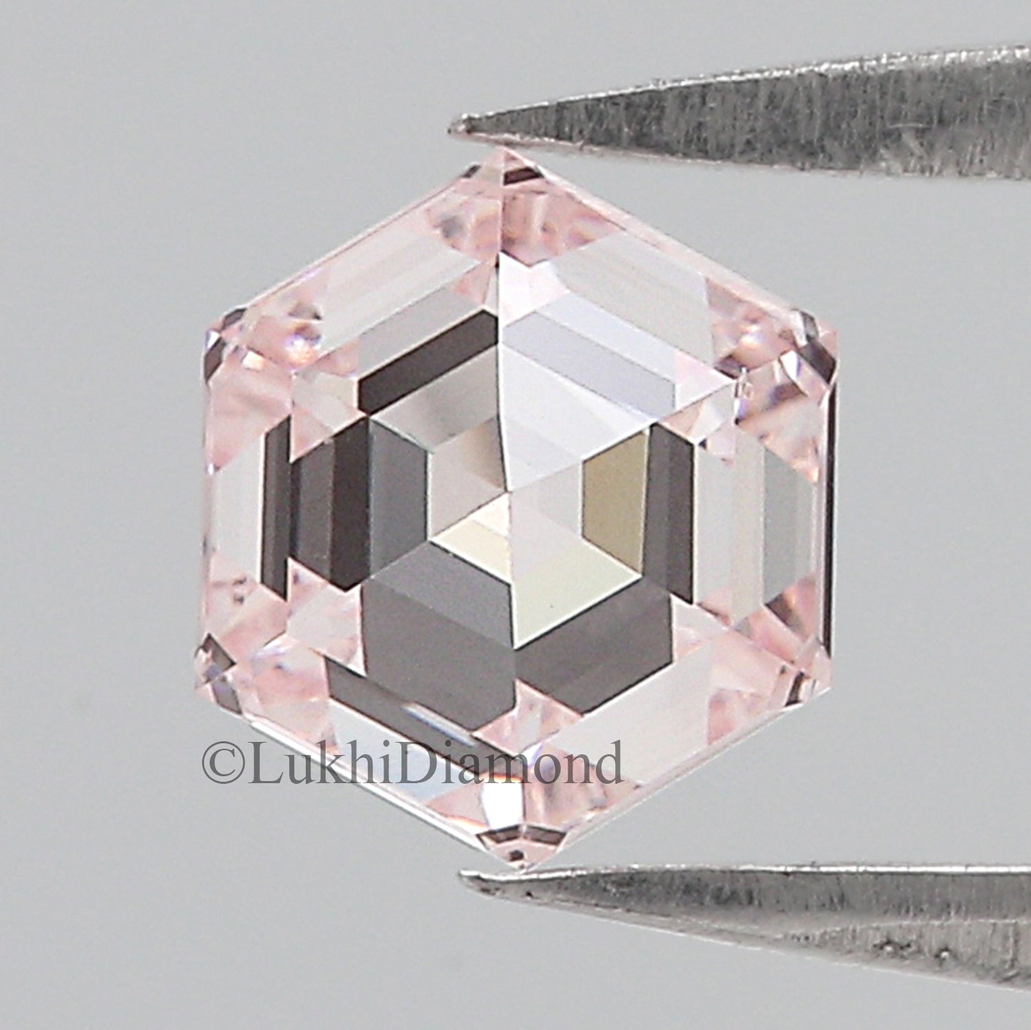 1.02 CT IGI Certified Hexagonal Step Cut Diamond Fancy Pink Color VVS1 Clarity Lab Grown Diamond Lab Created Hexagon CVD Diamond Q201