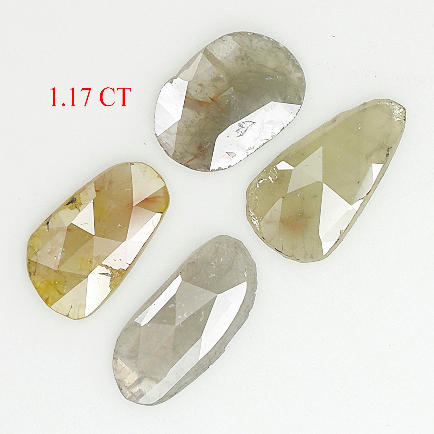 1.17 CT Natural Loose Slice Shape Diamond Yellow Color Slice Cut Diamond 6.30 MM Natural Loose Grey Color Slice Irregular Cut Diamond LQ9441