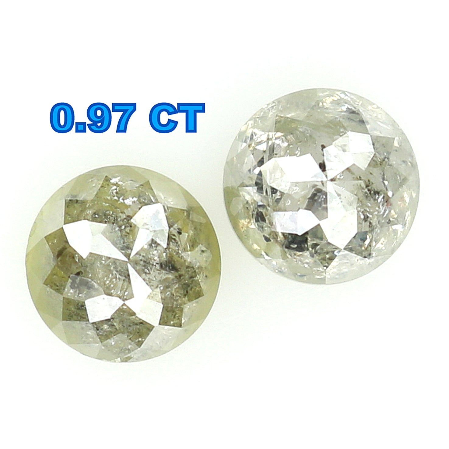 0.97 CT Natural Loose Round Rose Cut Pair Diamond Grey Color Round Shape Diamond 4.50 MM Natural Grey Color Round Rose Cut Diamond LQ6427