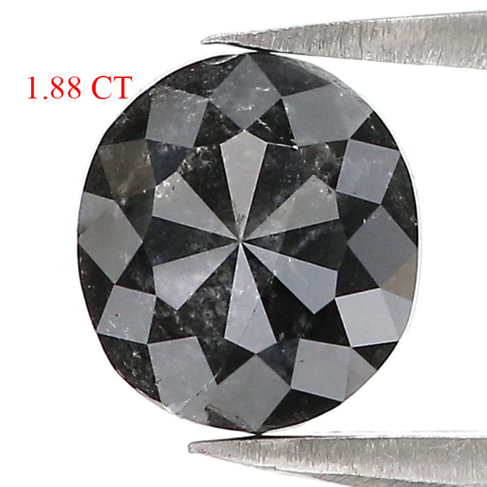 1.88 CT Natural Loose Oval Shape Diamond Black Color Oval Cut Diamond 7.60 MM Natural Loose Black Color Diamond Oval Rose Cut Diamond QK1713