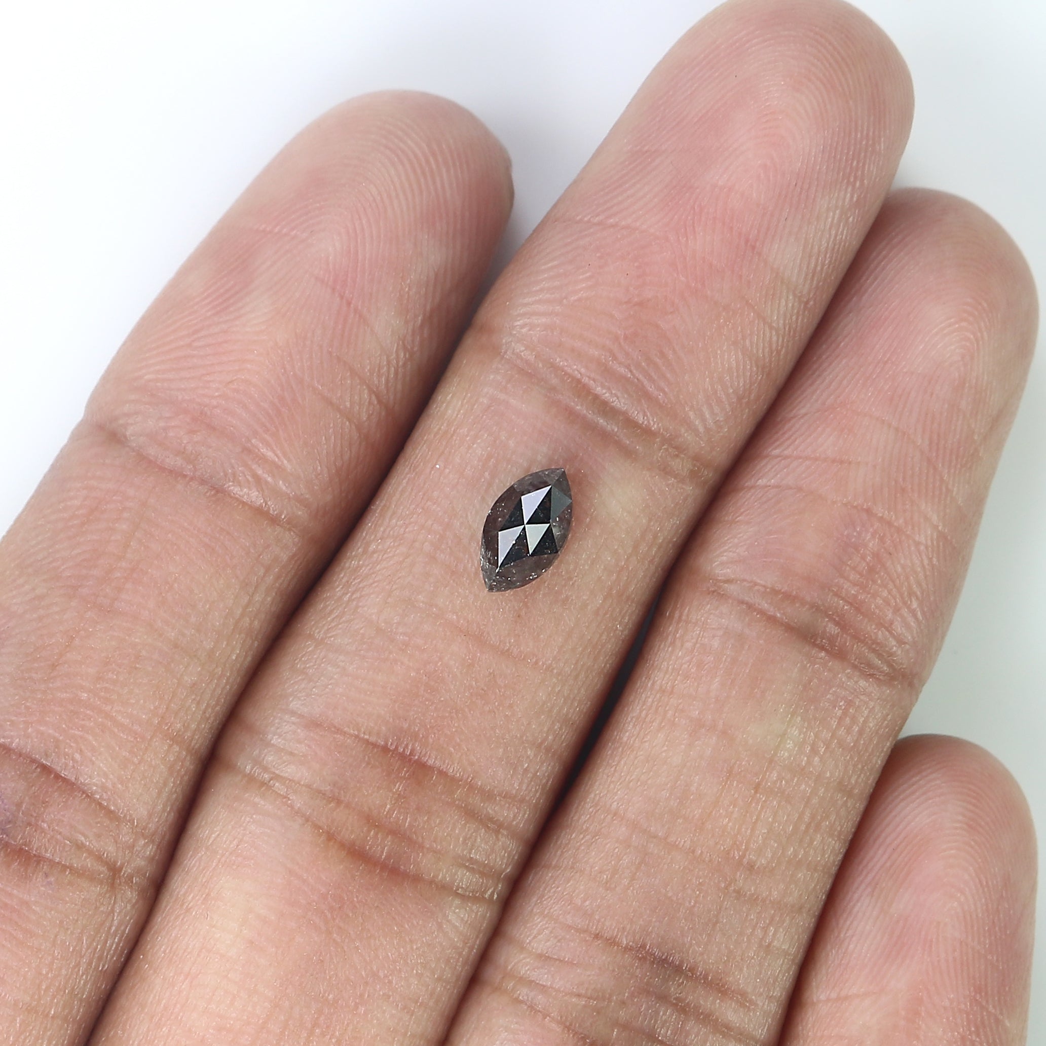 0.61 CT Natural Loose Marquise Shape Diamond Salt And Pepper Marquise Rose Cut Diamond 6.95 MM Black Grey Color Marquise Cut Diamond QL3137