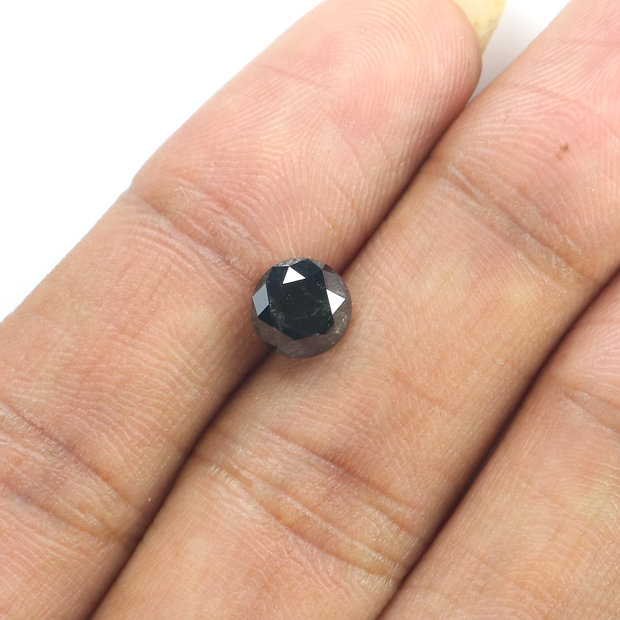 1.50 Ct Natural Loose Round Diamond Black Color Round Diamond 6.50 MM Natural Loose Diamond Black Color Round Brilliant Cut Diamond QL3070