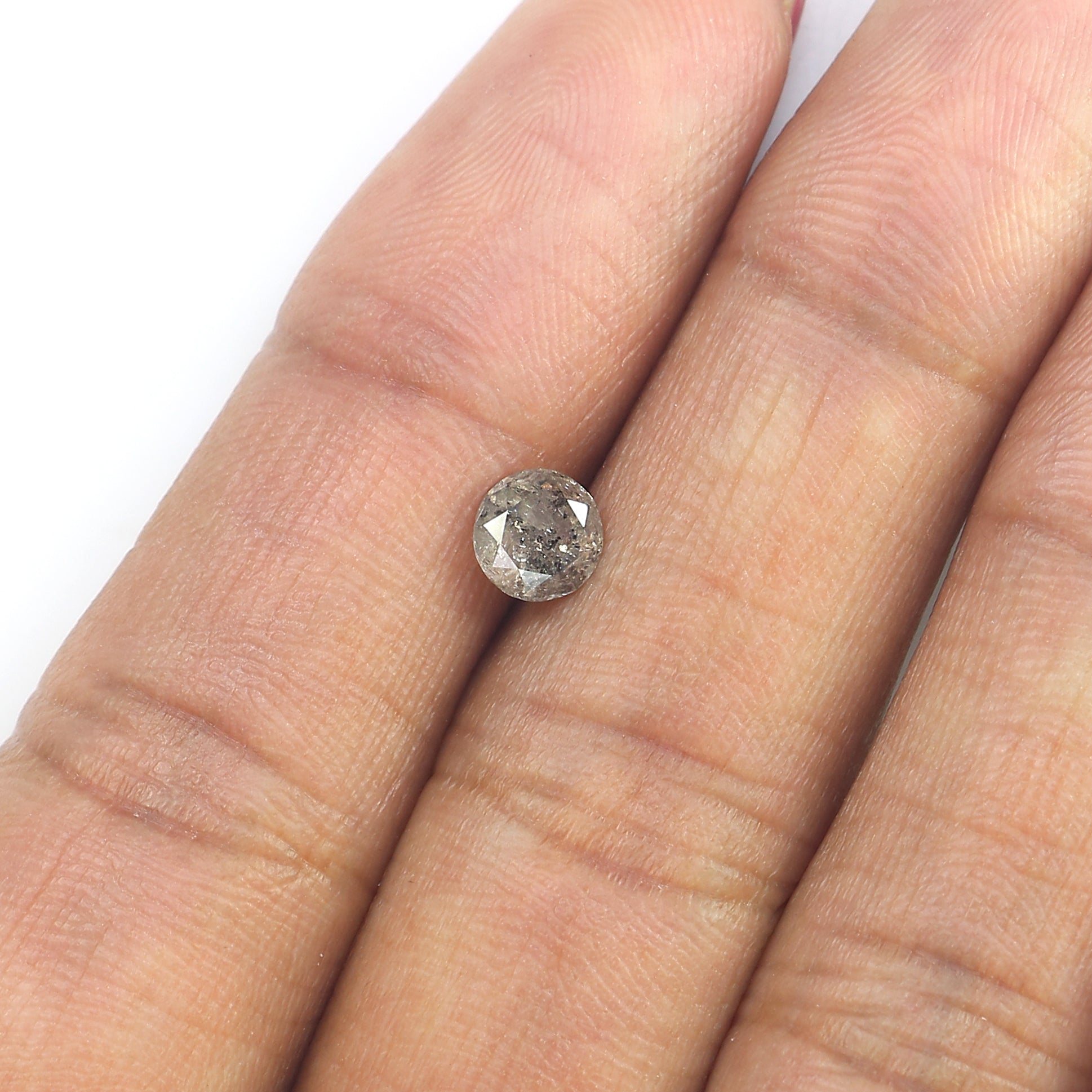 0.70 CT Natural Loose Round Shape Diamond Salt And Pepper Round Diamond 5.35 MM Natural Black Grey Color Round Brilliant Cut Diamond LQ065