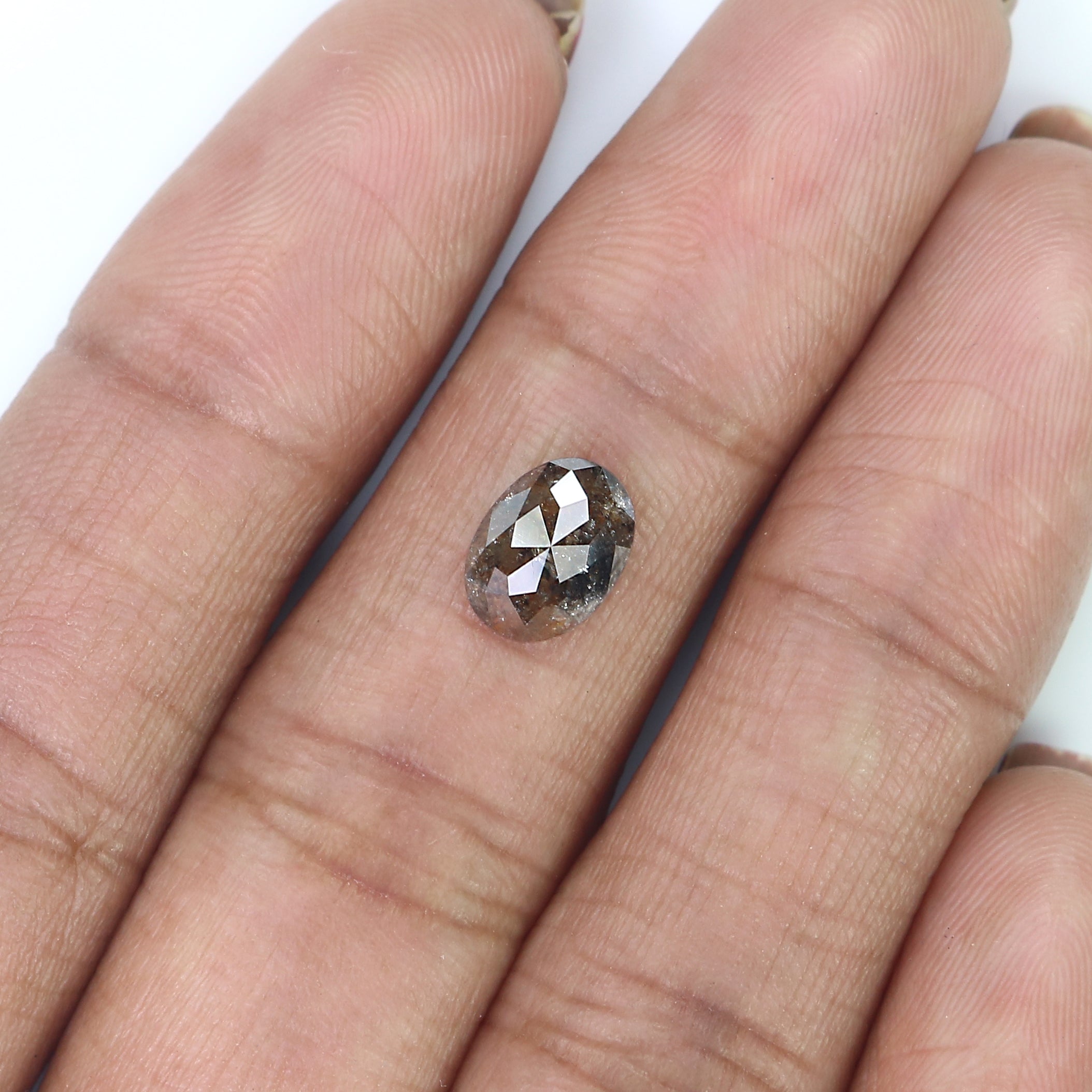 1.59 Ct Natural Loose Diamond, Oval Diamond, Black Diamond,Brown Diamond, Antique Diamond, Rustic Diamond, Real Diamond KDL325