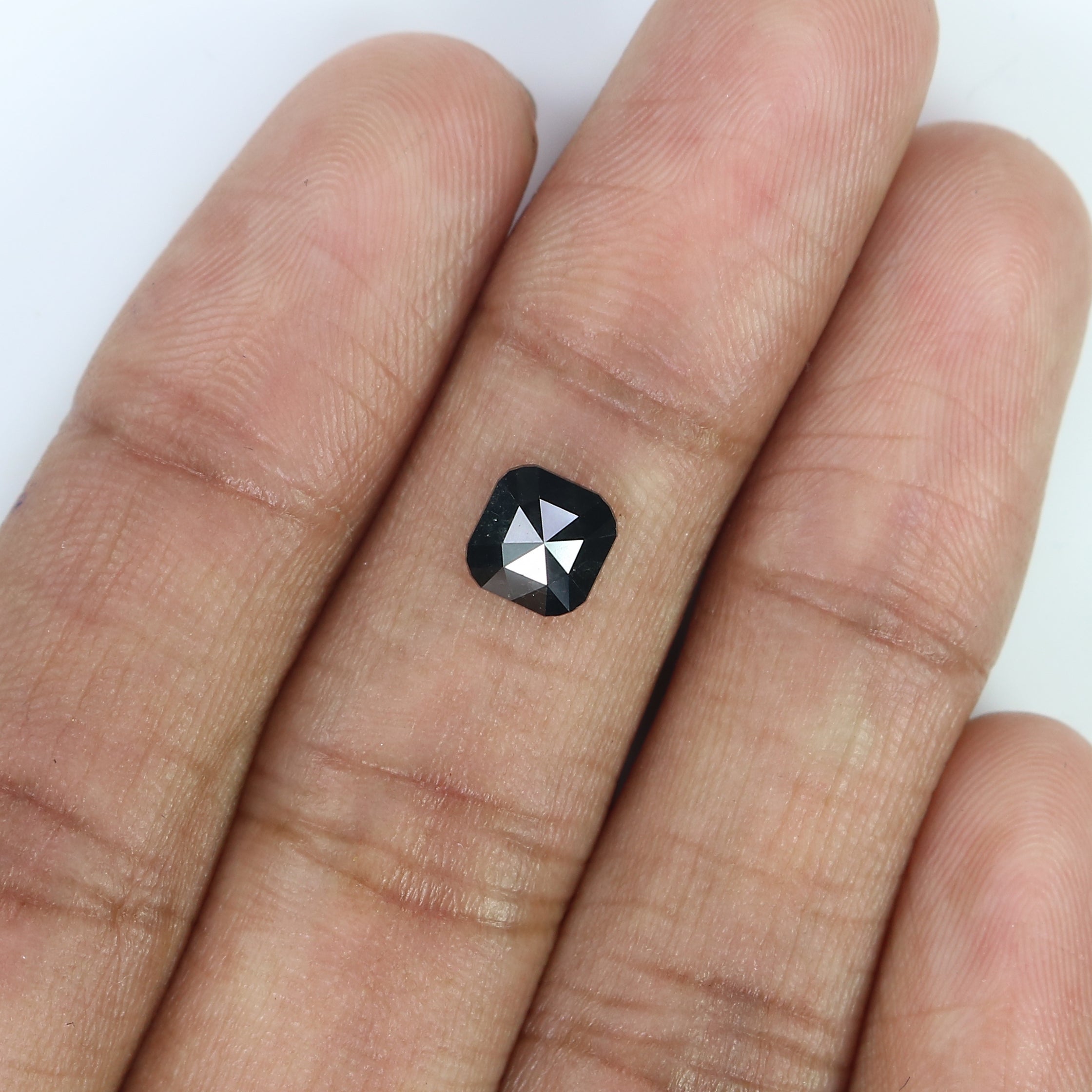 0.88 CT Natural Loose Cushion Shape Diamond Black Color Cushion Diamond 6.00 MM Natural Diamond Cushion Shape Rose Cut Diamond QL3140