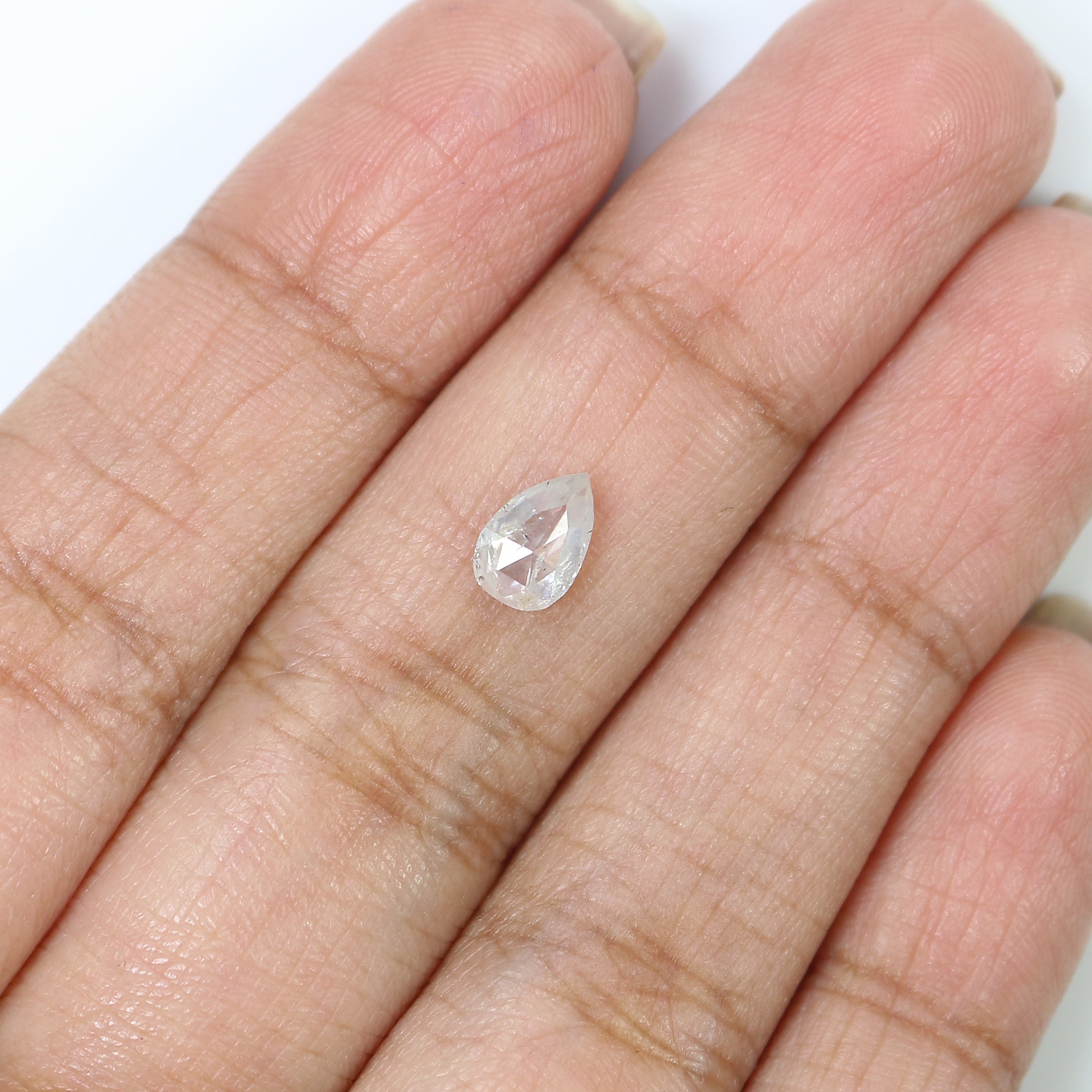 0.74 CT Natural Loose Pear Shape Diamond Grey Color Pear Cut Diamond 7.20 MM Natural Loose White Pear Diamond Pear Rose Cut Diamond QL7463