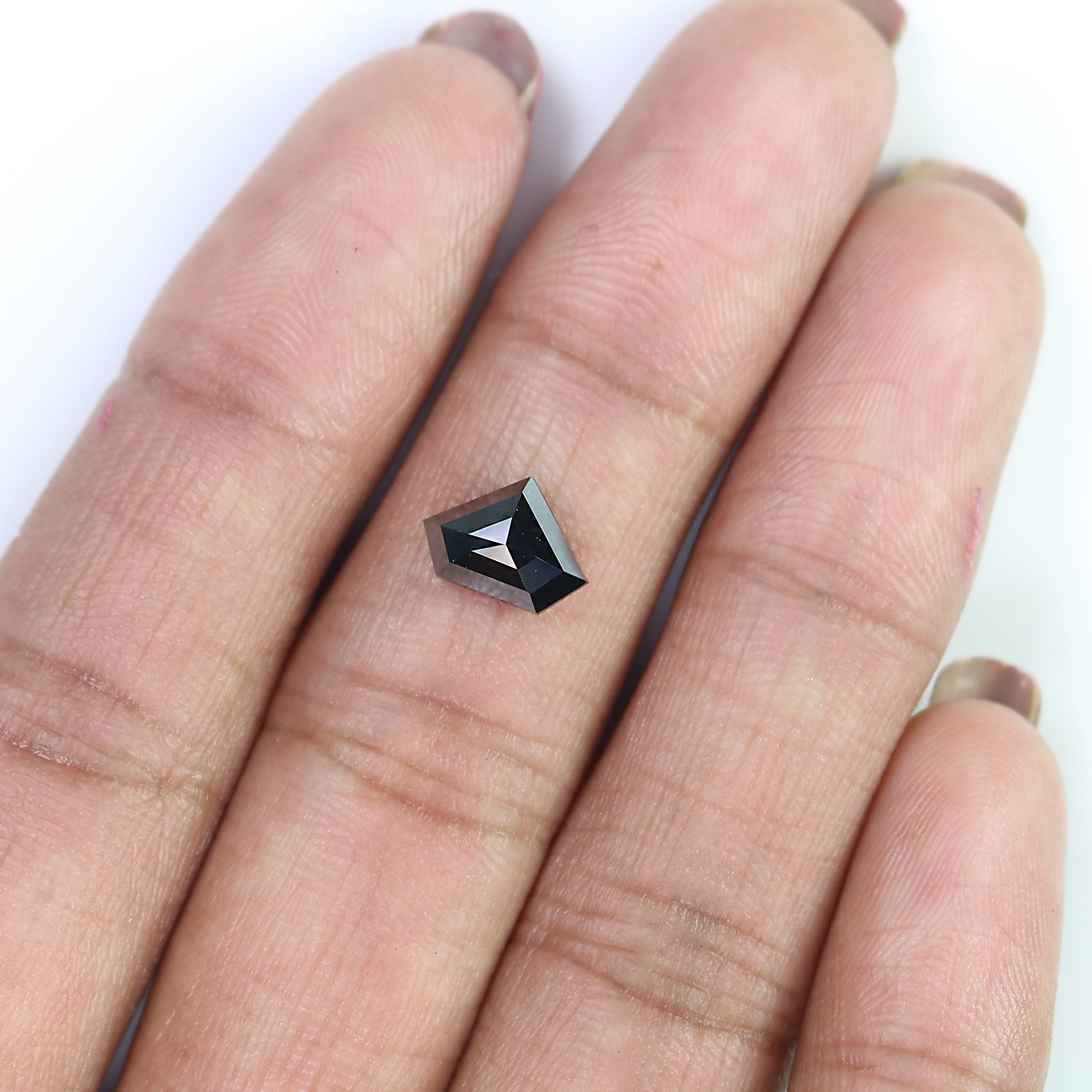 1.35 CT Natural Loose Shield Shape Diamond Black Color Shield Cut Diamond 6.50 MM Natural Black Color Diamond Shield Rose Cut Diamond LQ9840