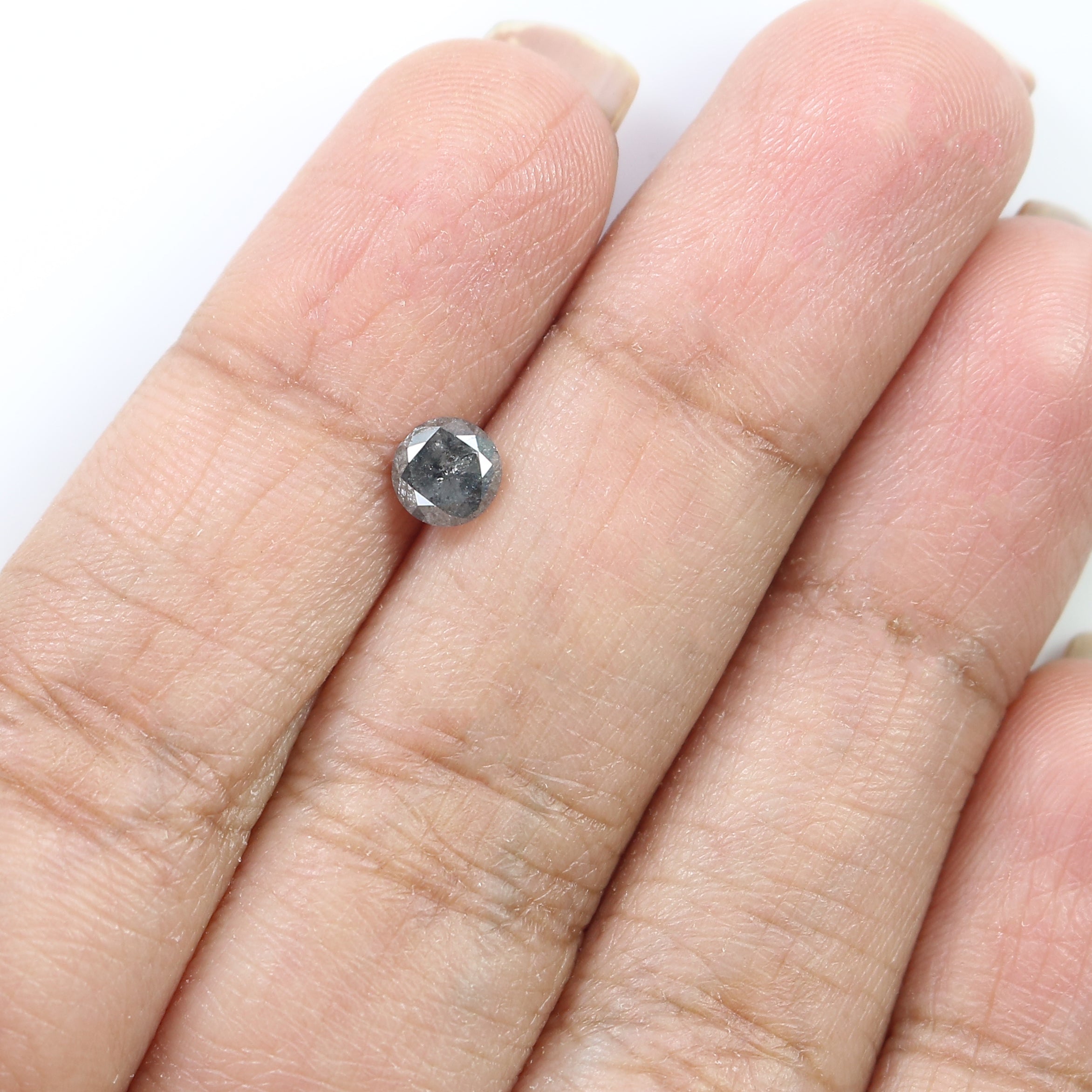 0.58 Ct Natural Loose Round Diamond Black Grey Color Round Diamond 5.00 MM Natural Loose Salt And Pepper Round Brilliant Cut Diamond QL7918