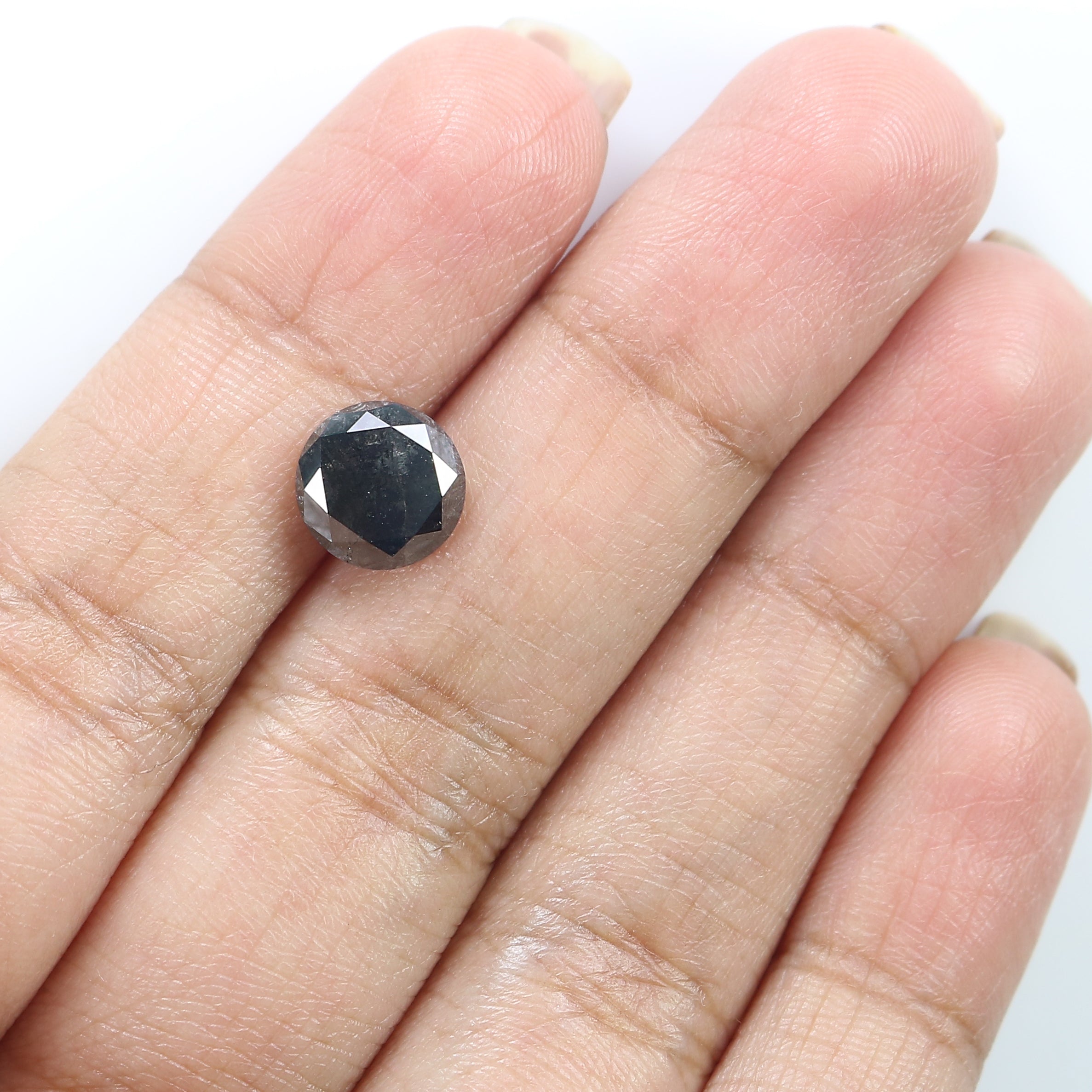 2.59 Ct Natural Loose Round Diamond Black Color Round Diamond 8.30 MM Natural Loose Diamond Black Color Round Brilliant Cut Diamond QL7395