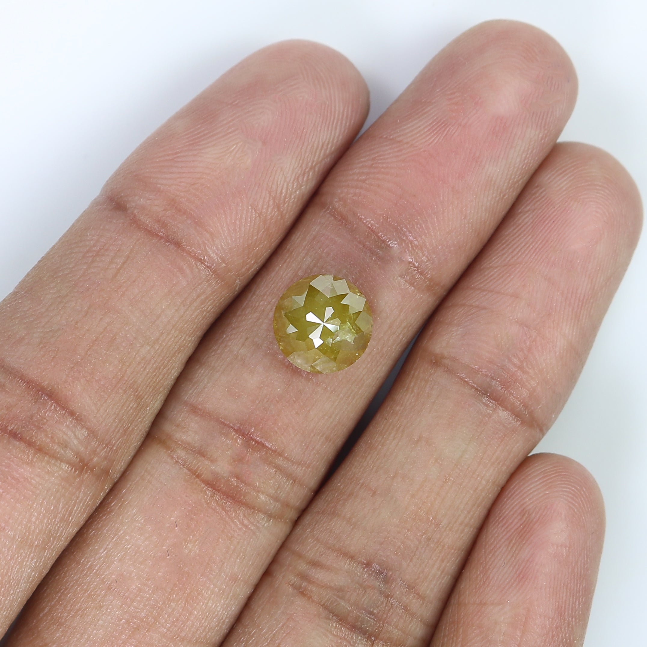 2.83 CT Natural Loose Round Rose Cut Diamond Yellow Color Round Shape Diamond 8.20 MM Natural Yellow Color Round Rose Cut Diamond LQ9949